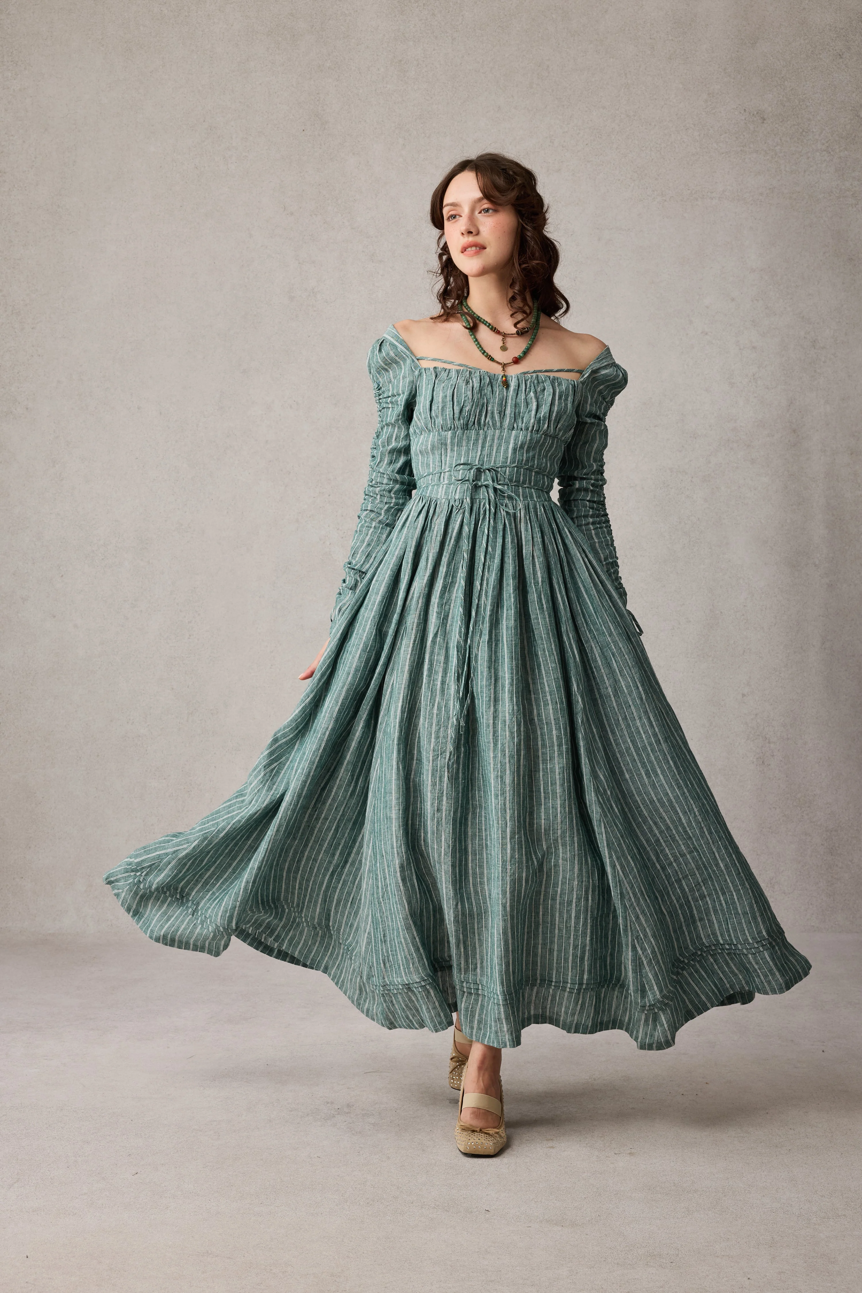 Monette 27 | Corset Linen Dress - Image 5