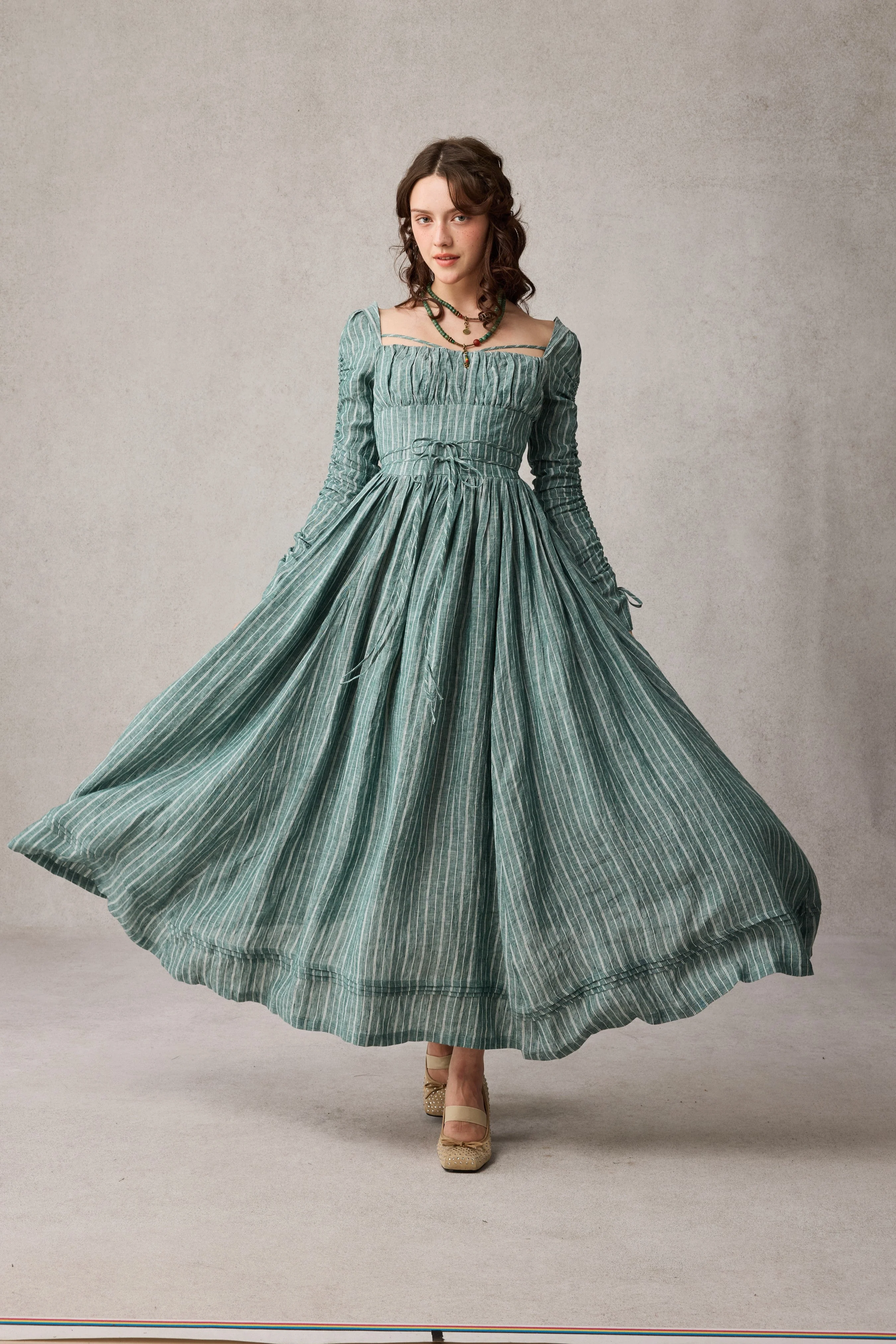 Monette 27 | Corset Linen Dress - Image 8