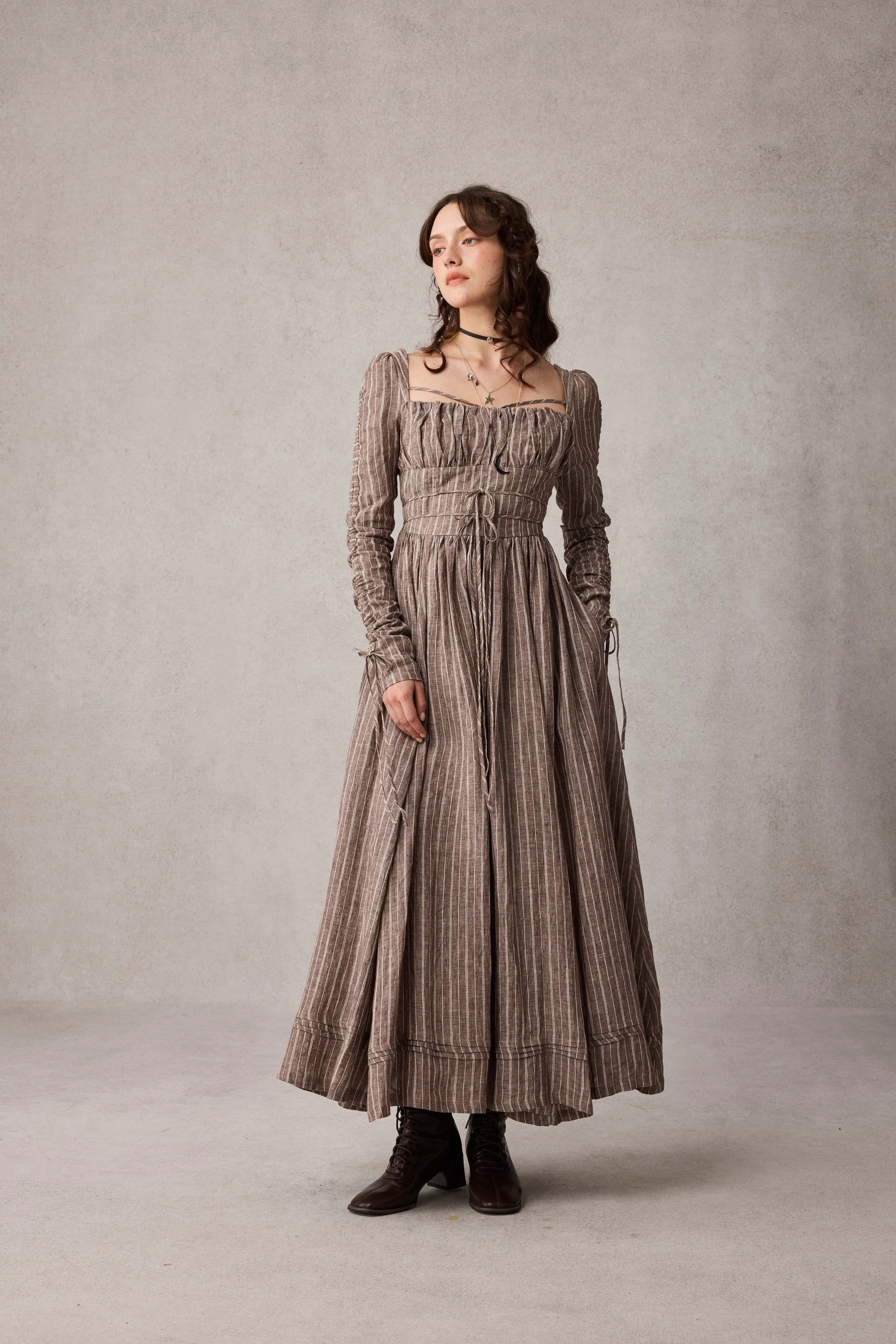 Monette 27 | Corset Linen Dress - Image 11