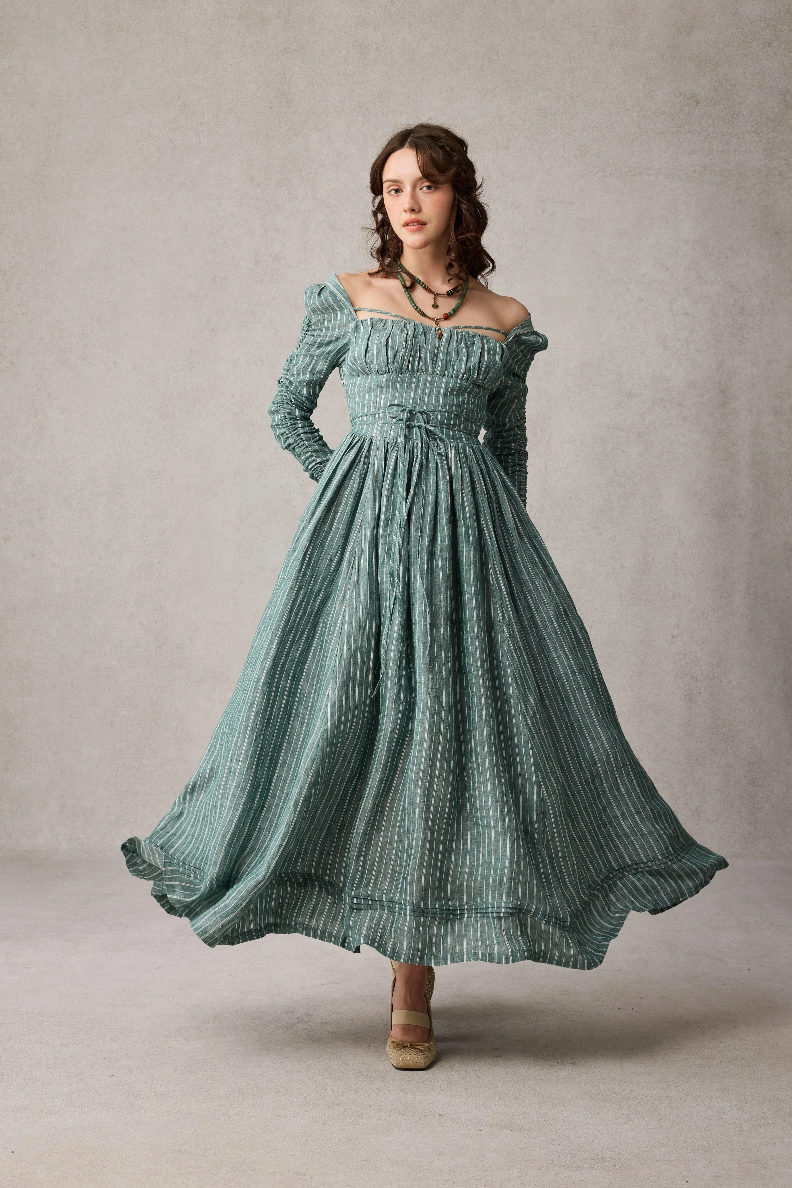 Monette 27 | Corset Linen Dress - Image 14