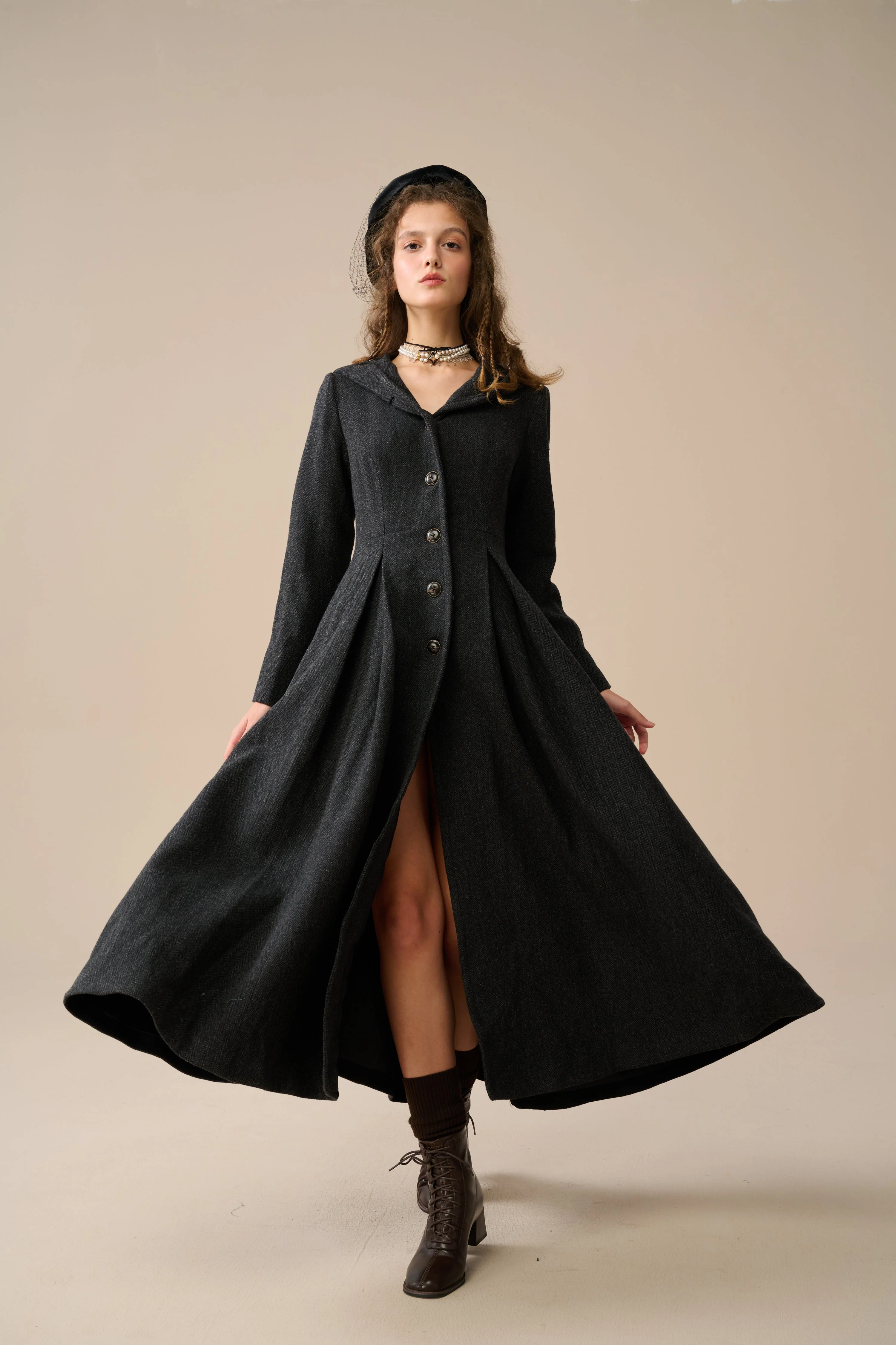 My Fair Lady 26 | Hooded Wool Coat - Image 25