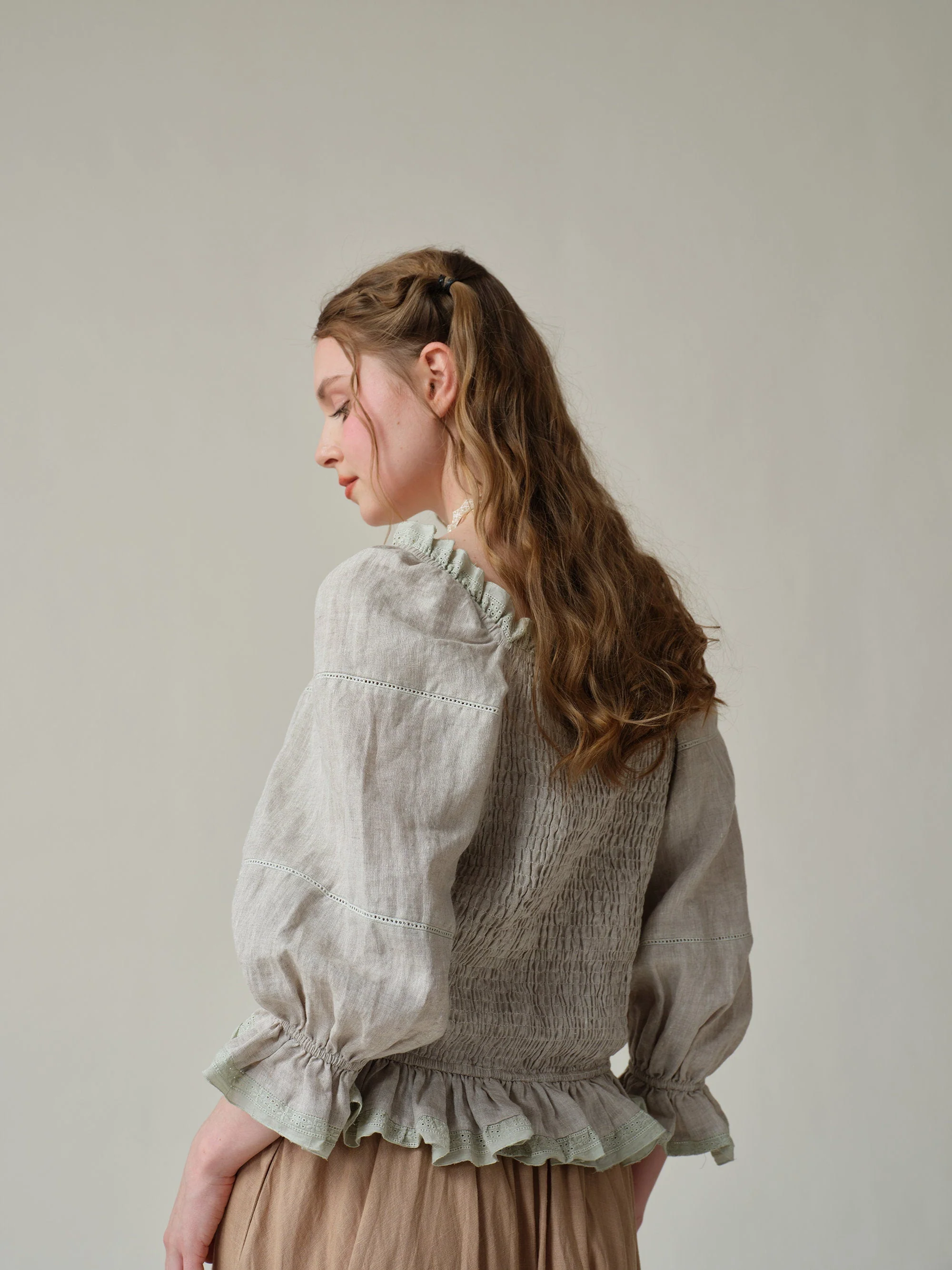 Martha 21 | Handmade lace linen blouse - Image 8