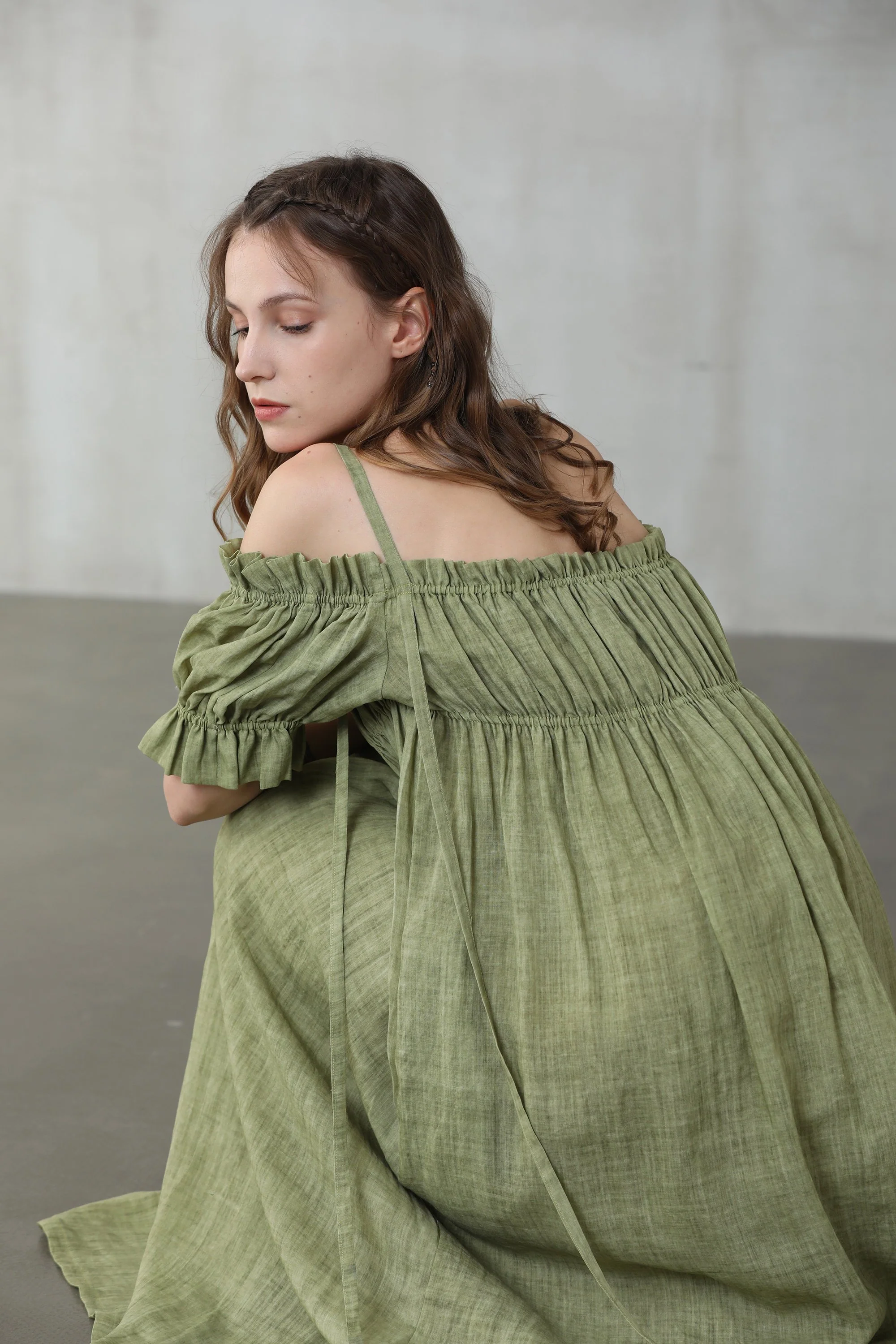 La Luna 11 | off shoulder linen dress - Image 10