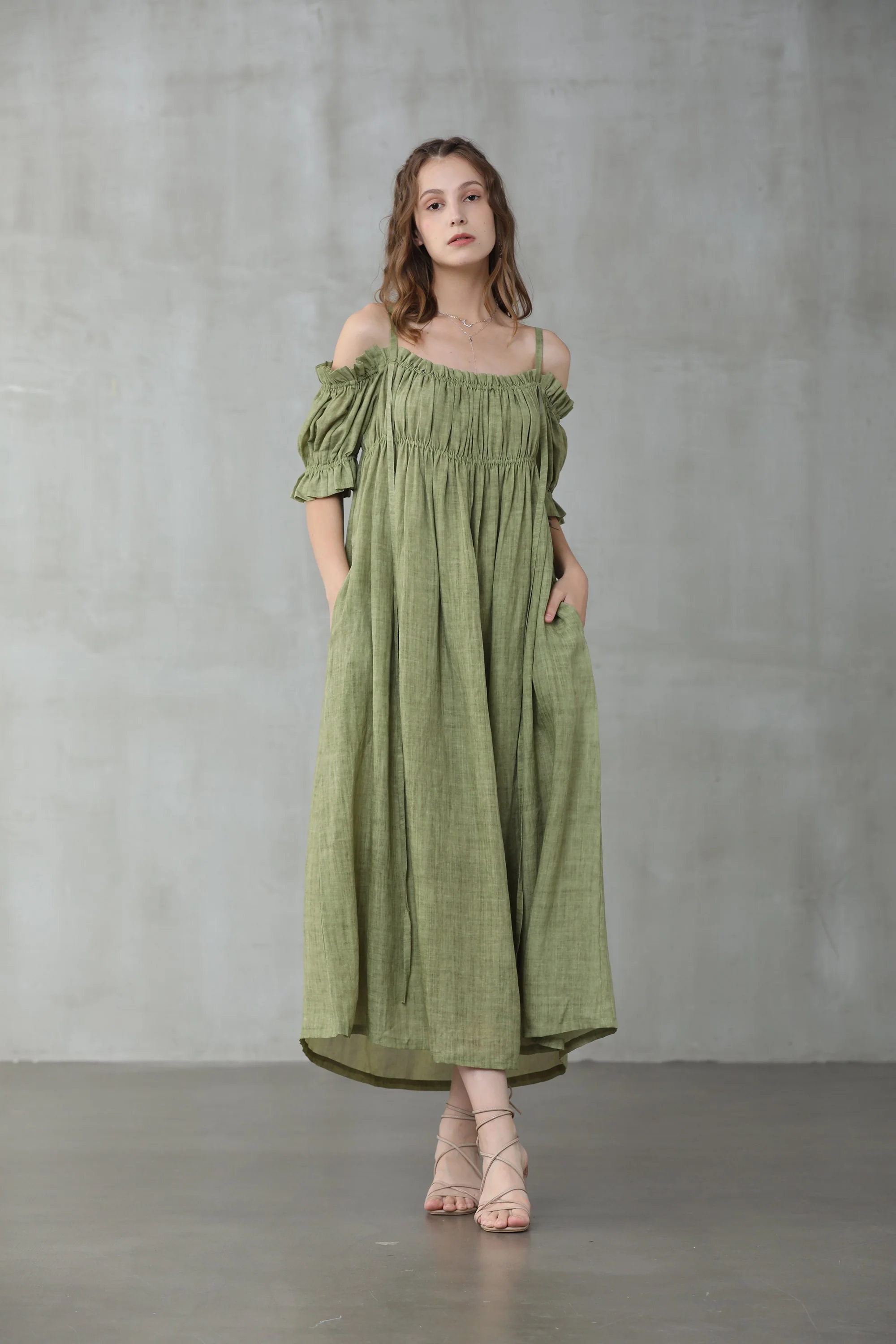 La Luna 11 | off shoulder linen dress - Image 11
