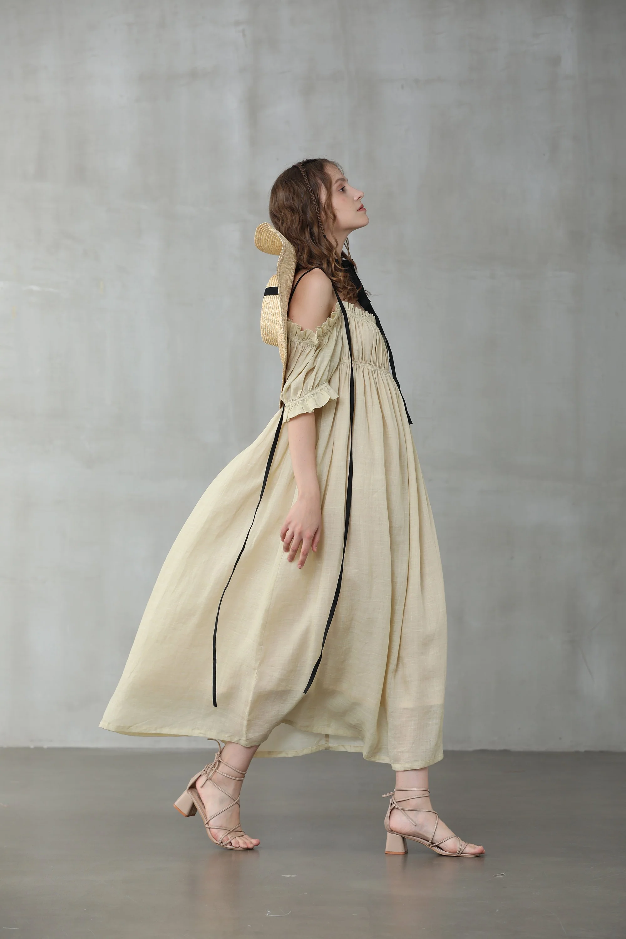 La Luna 11 | off shoulder linen dress - Image 14