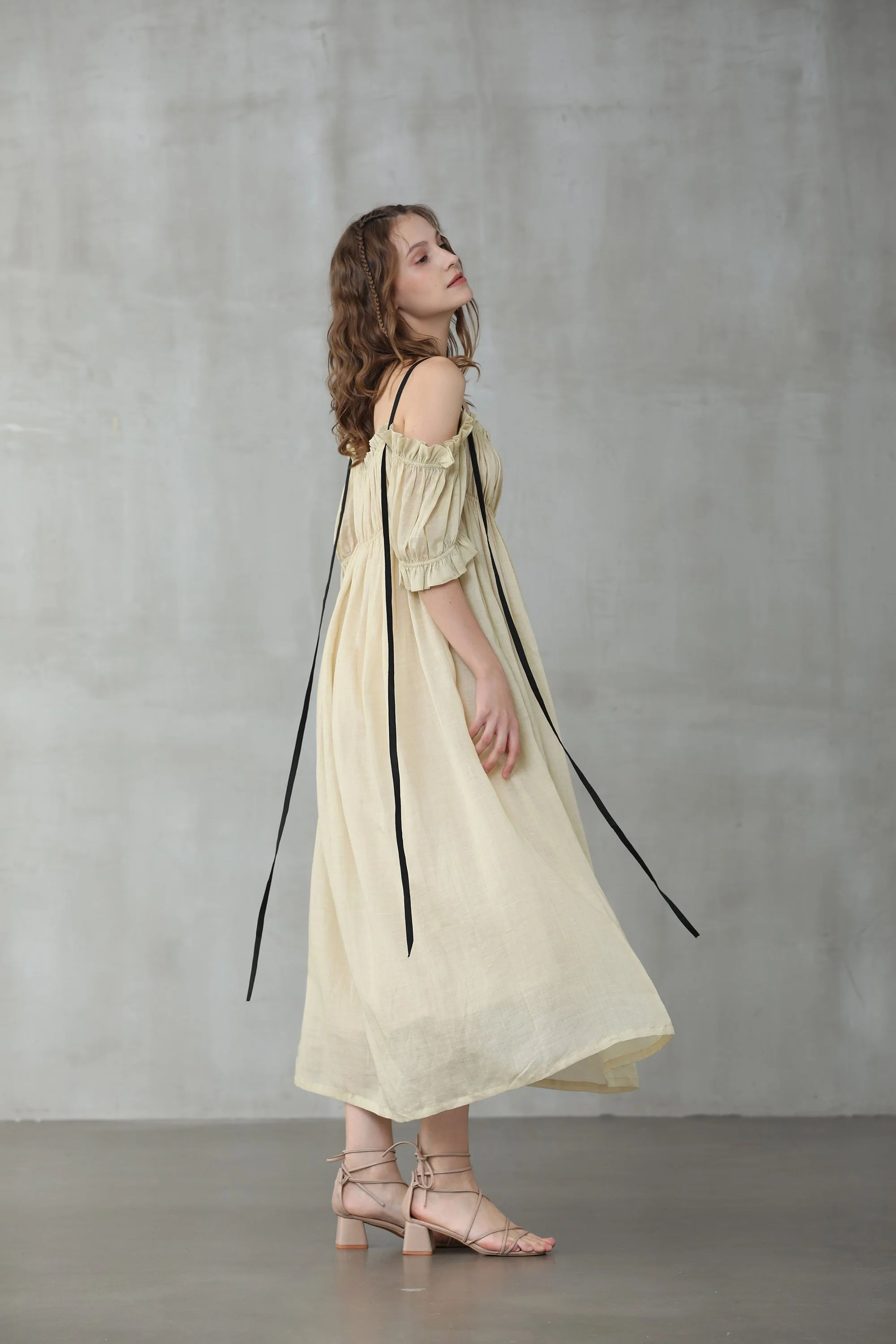 La Luna 11 | off shoulder linen dress - Image 19