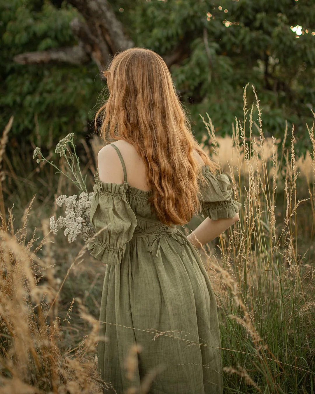 La Luna 11 | off shoulder linen dress - Image 3