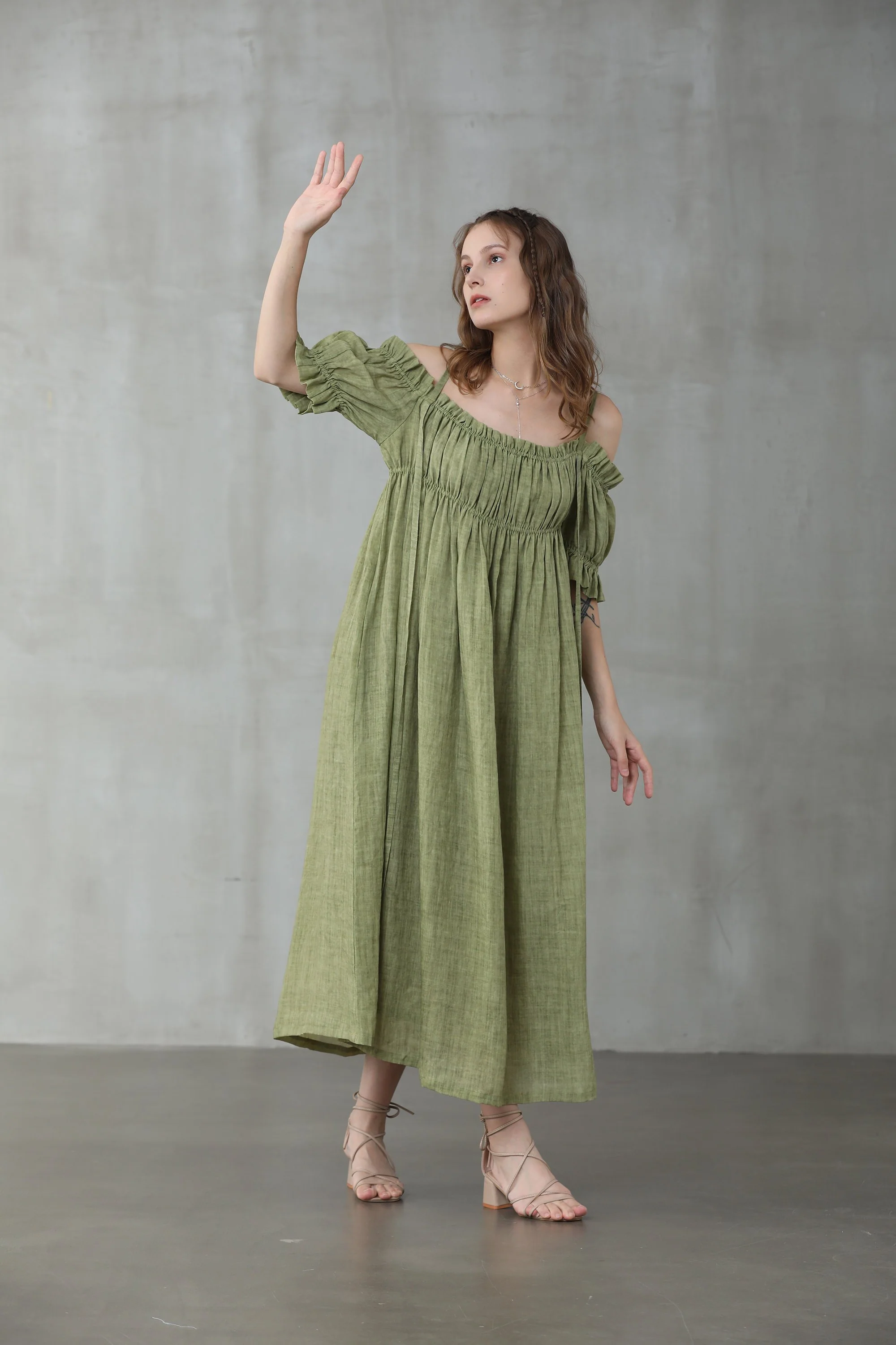 La Luna 11 | off shoulder linen dress - Image 6