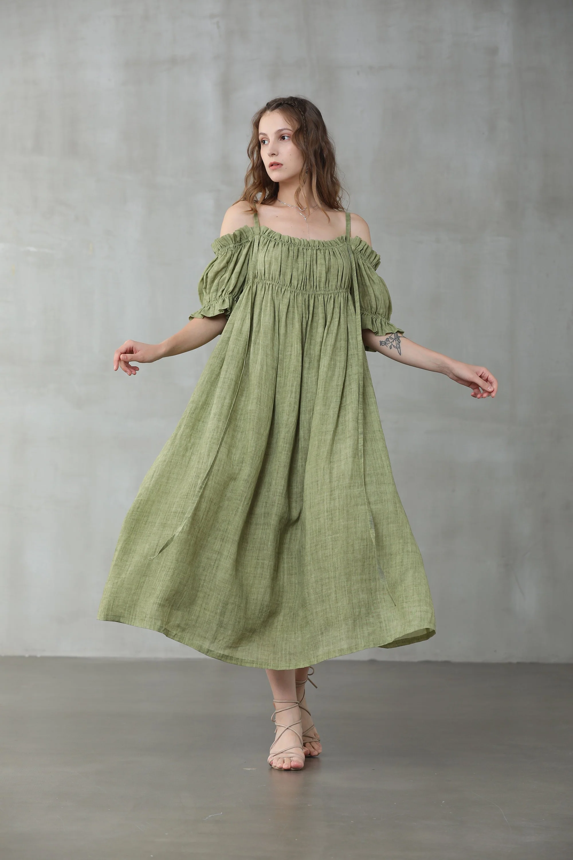 La Luna 11 | off shoulder linen dress - Image 7