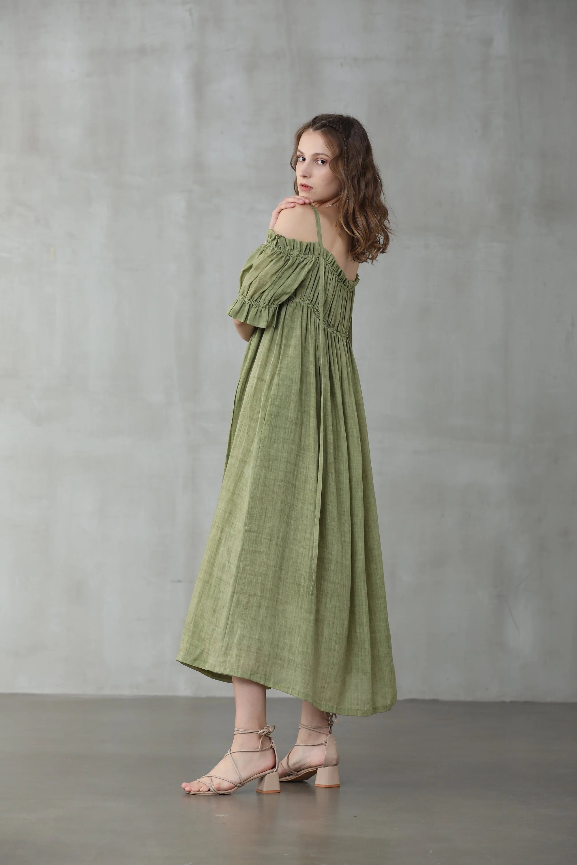 La Luna 11 | off shoulder linen dress - Image 8