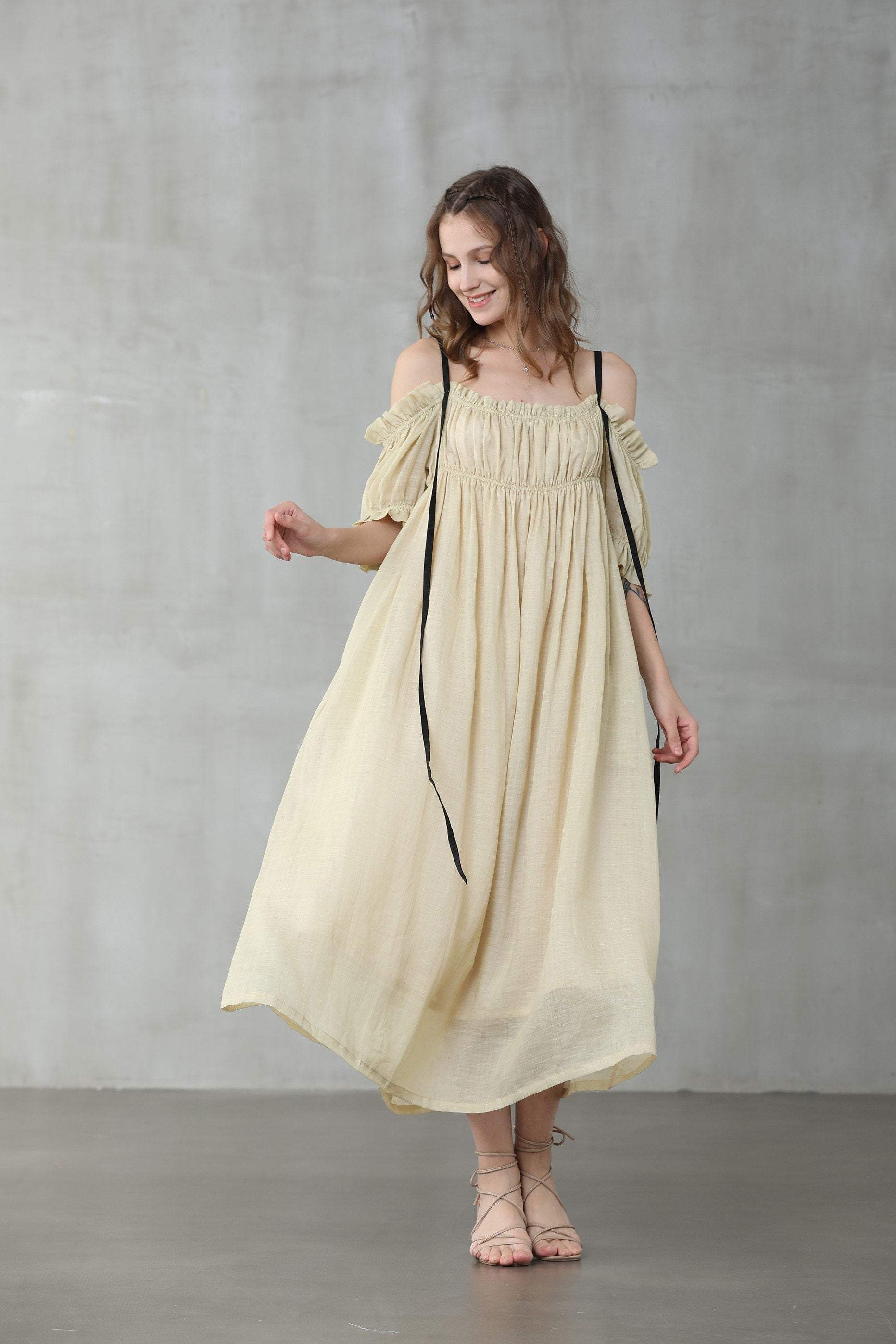 La Luna 11 | old lace linen dress - Image 12