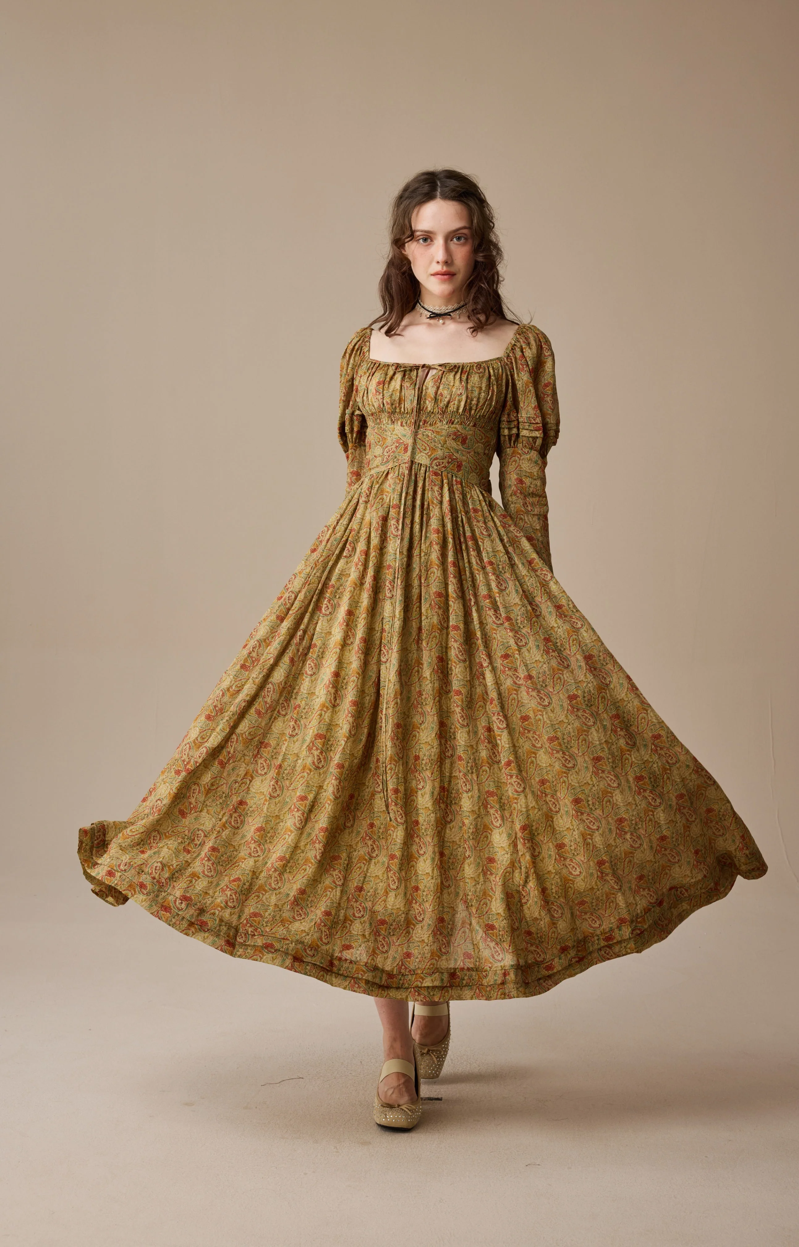 Paisley 11 | Elegant Floral Linen Dress - Image 19