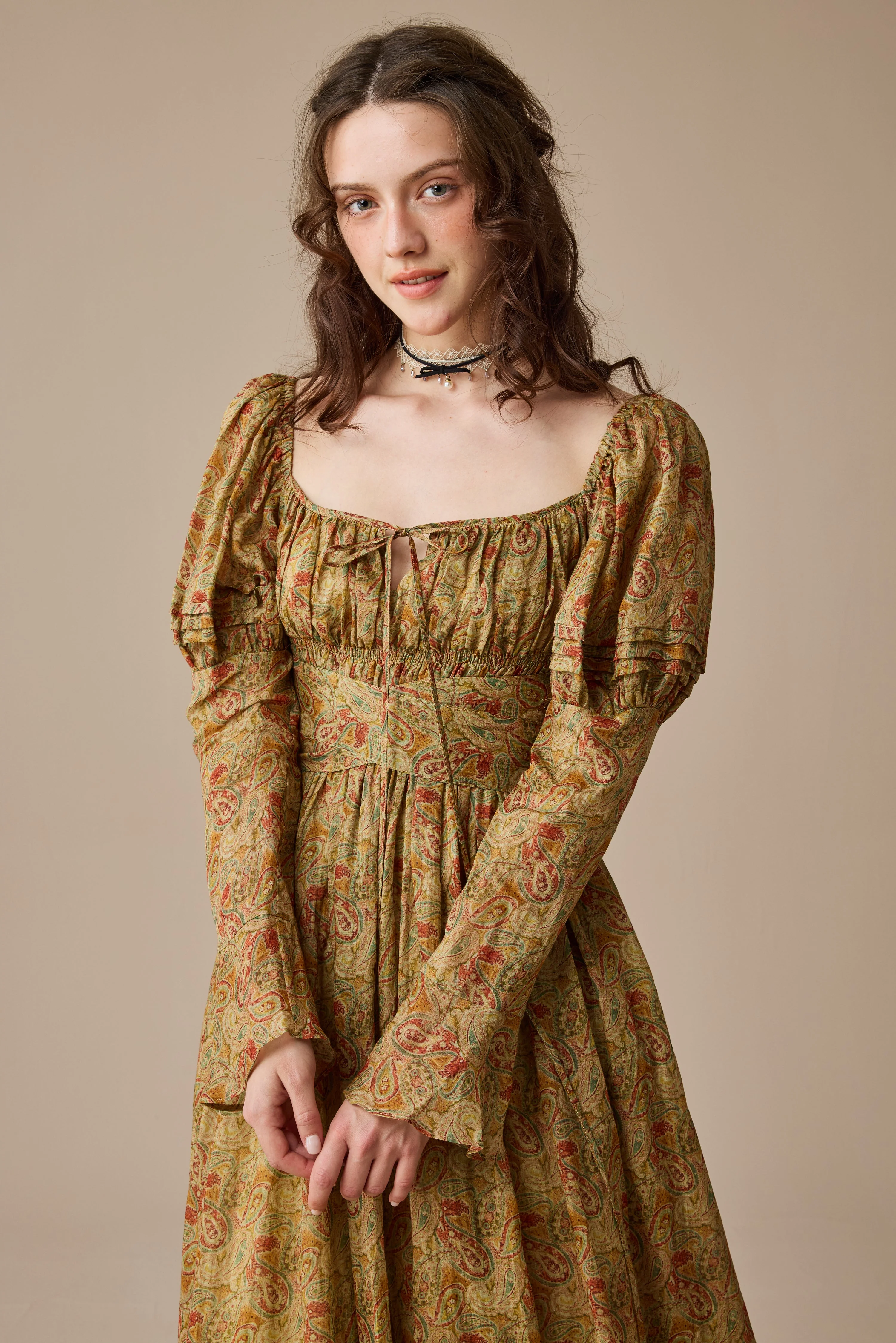 Paisley 11 | Elegant Floral Linen Dress - Image 21