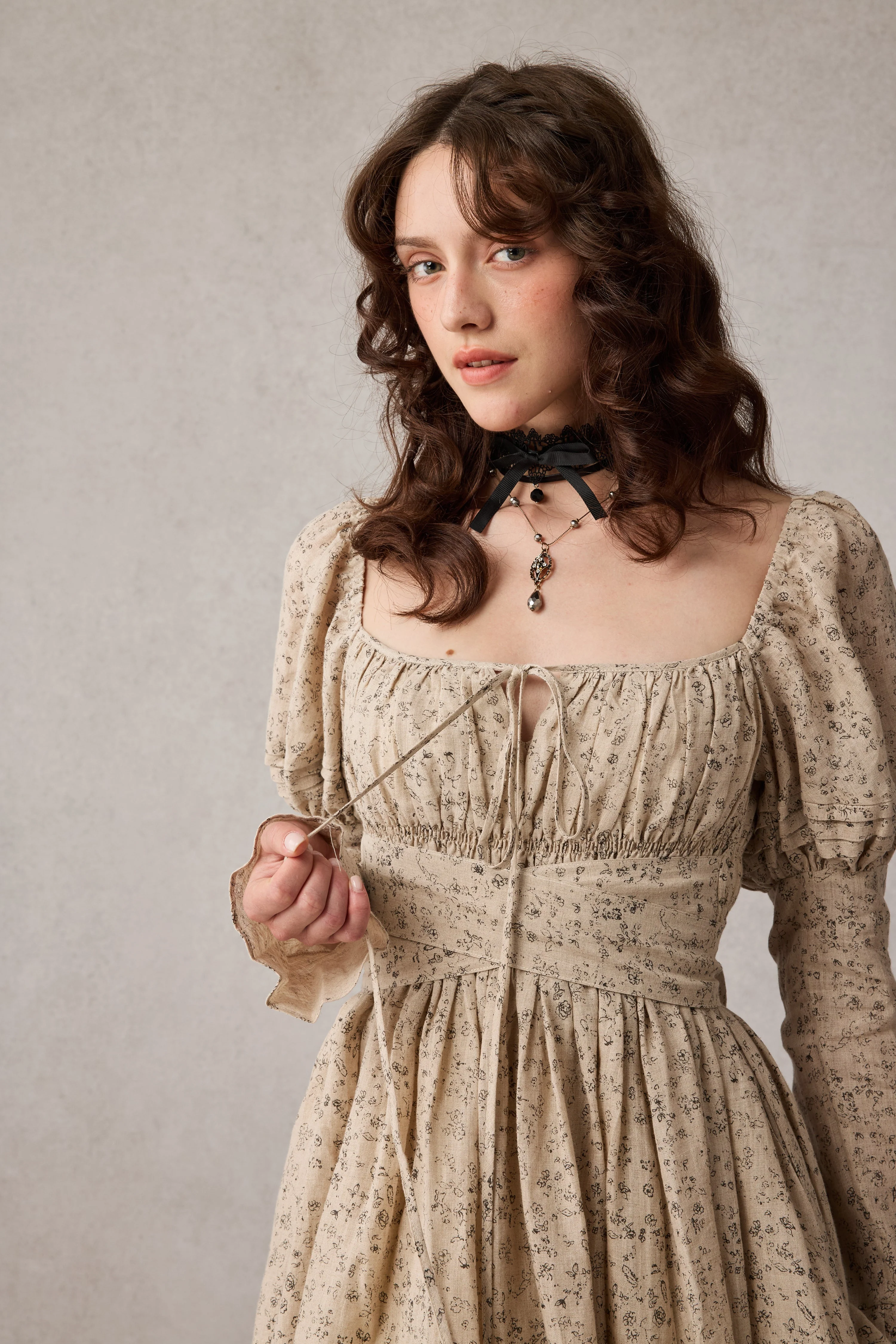 Paisley 11 | Elegant Floral Linen Dress - Image 25