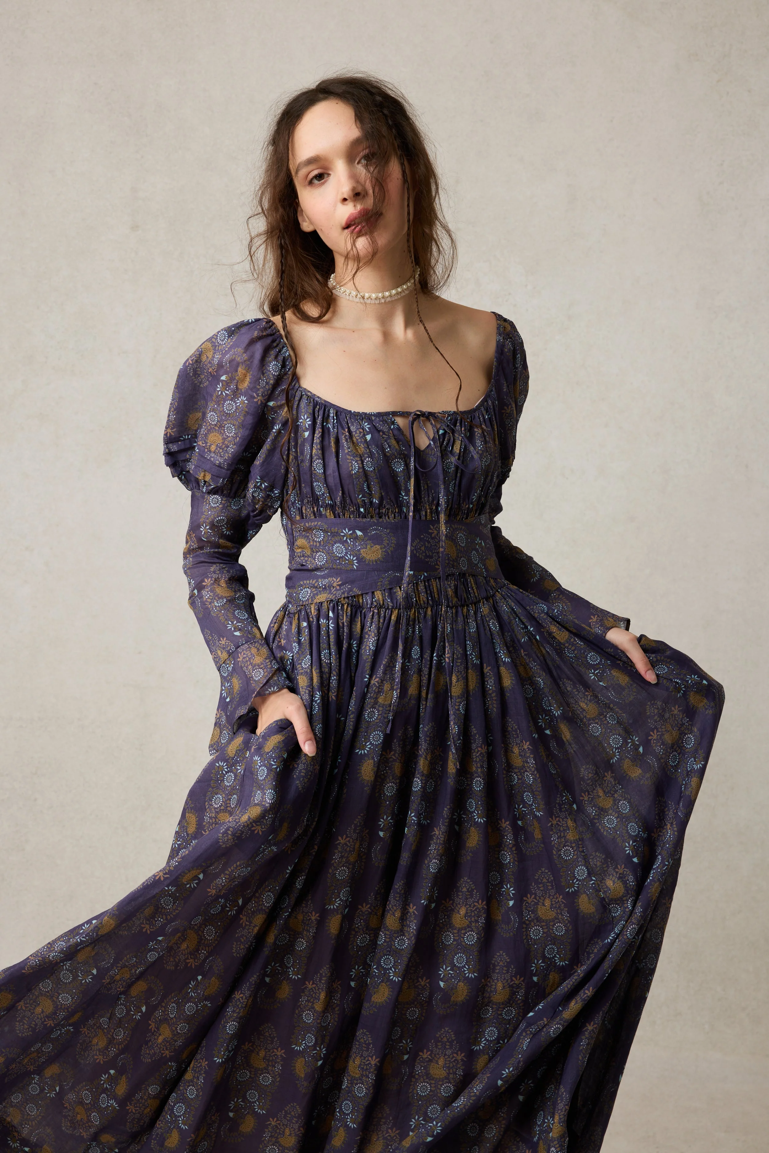 Paisley 11 | Elegant Floral Linen Dress - Image 27