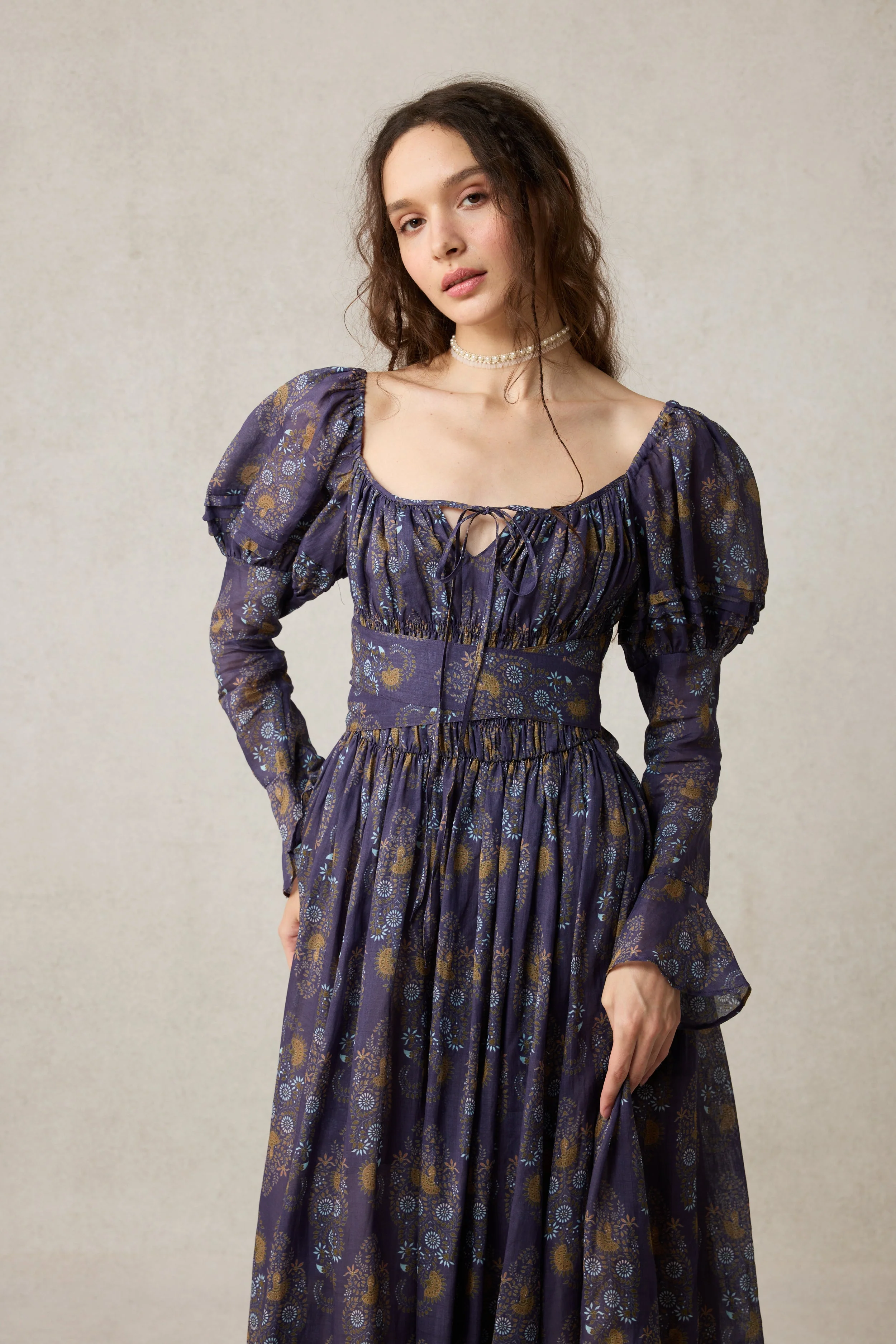 Paisley 11 | Elegant Floral Linen Dress - Image 28