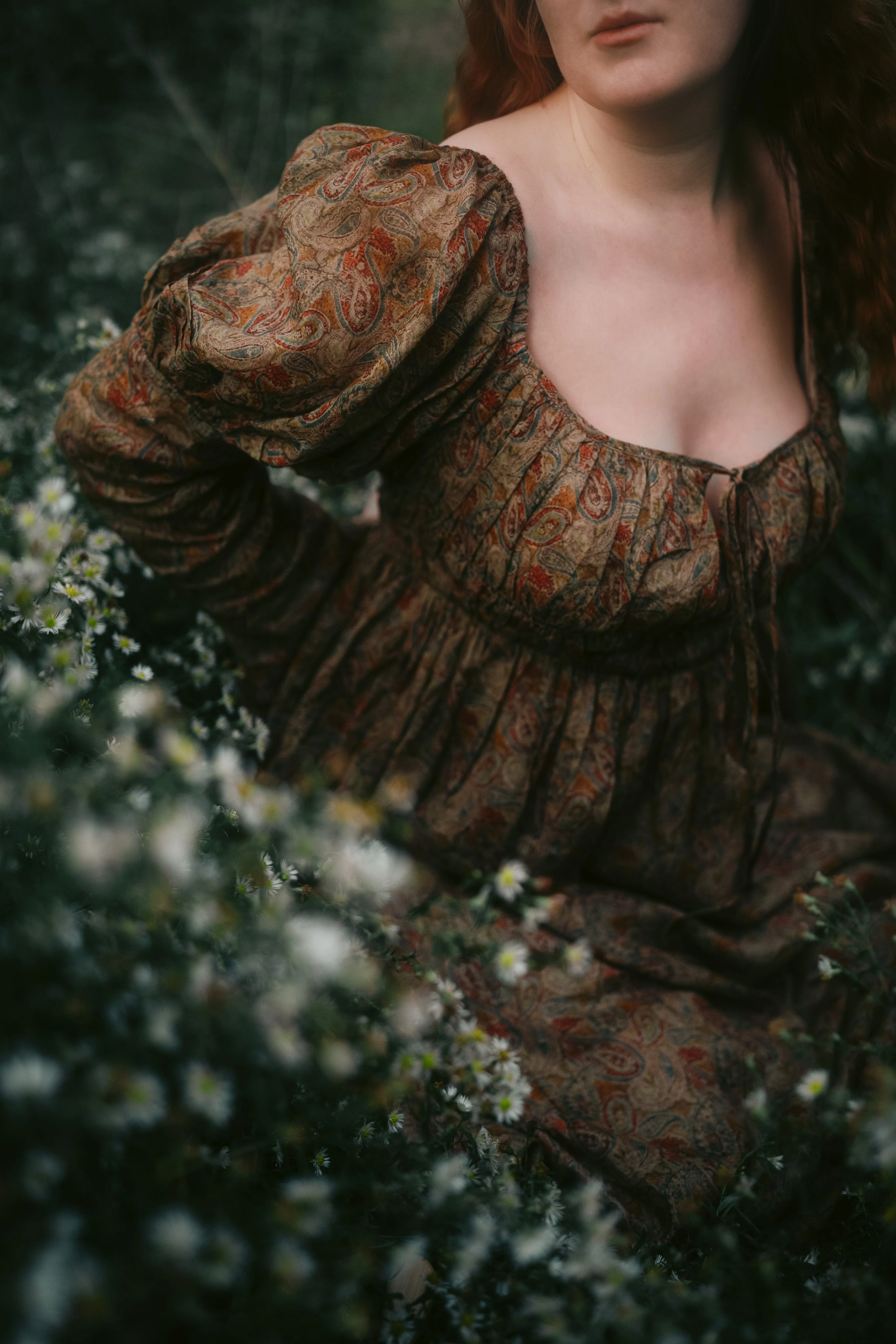 Paisley 11 | Elegant Floral Linen Dress - Image 3