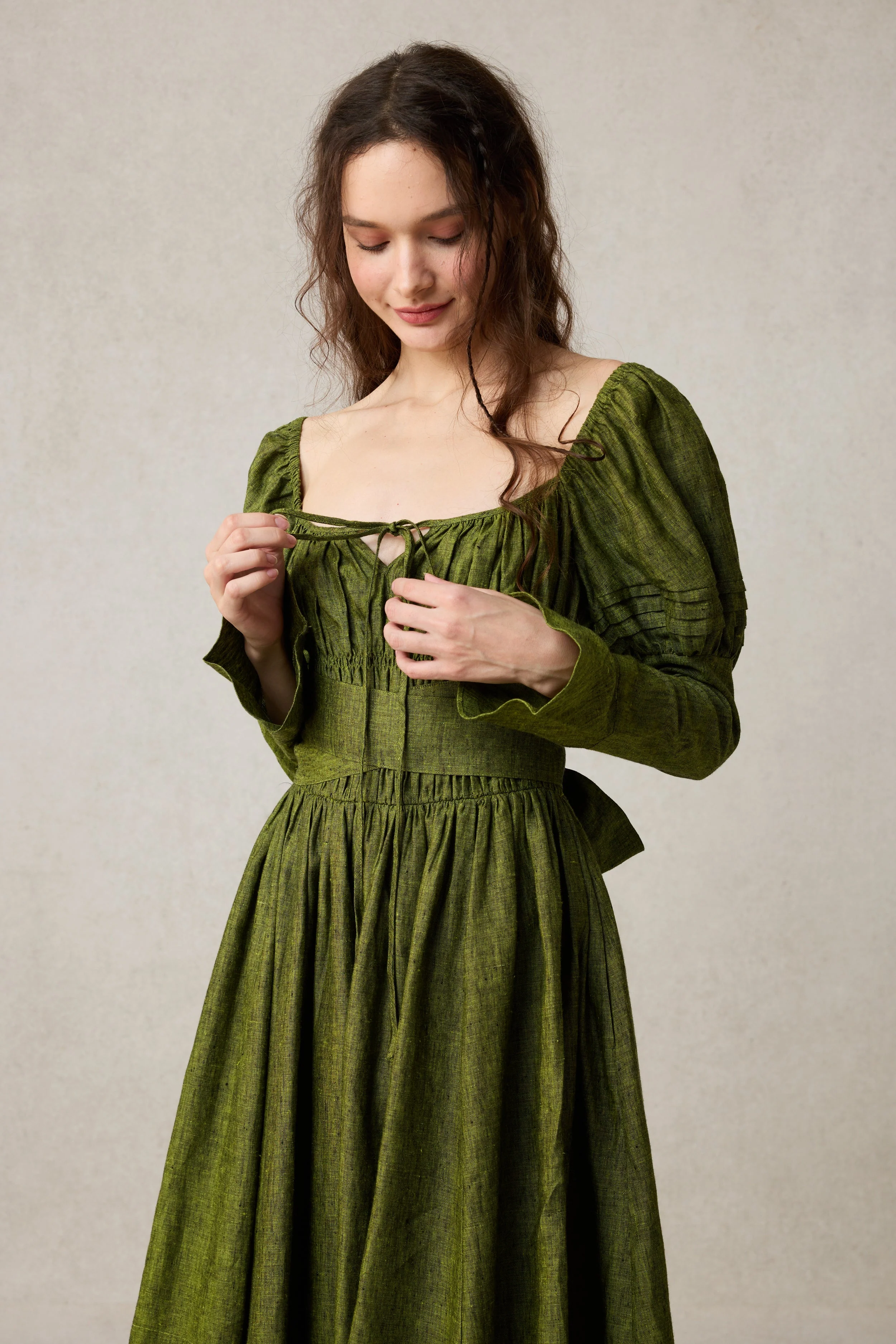 Paisley 11 | Elegant Floral Linen Dress - Image 31