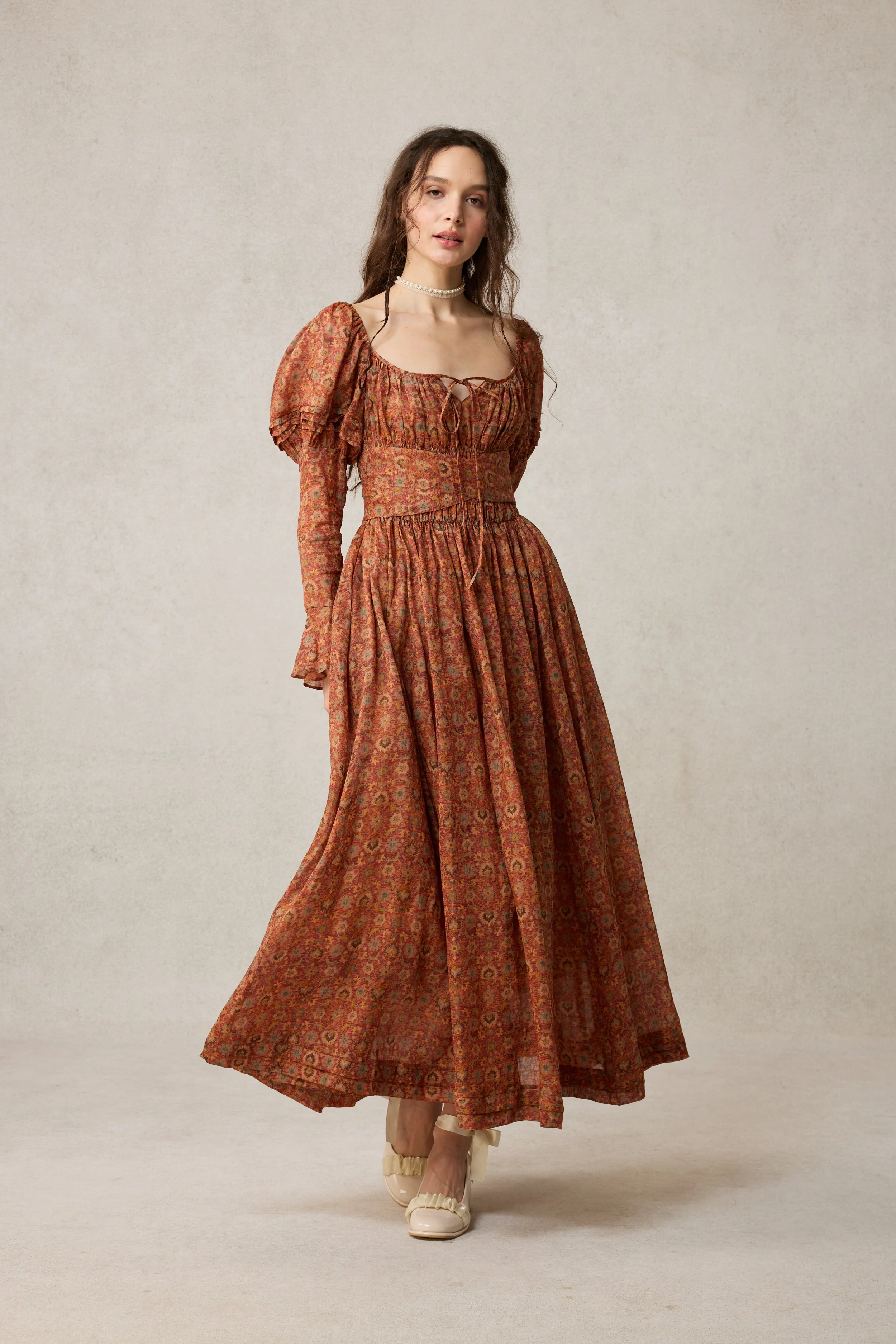 Paisley 11 | Elegant Floral Linen Dress - Image 34