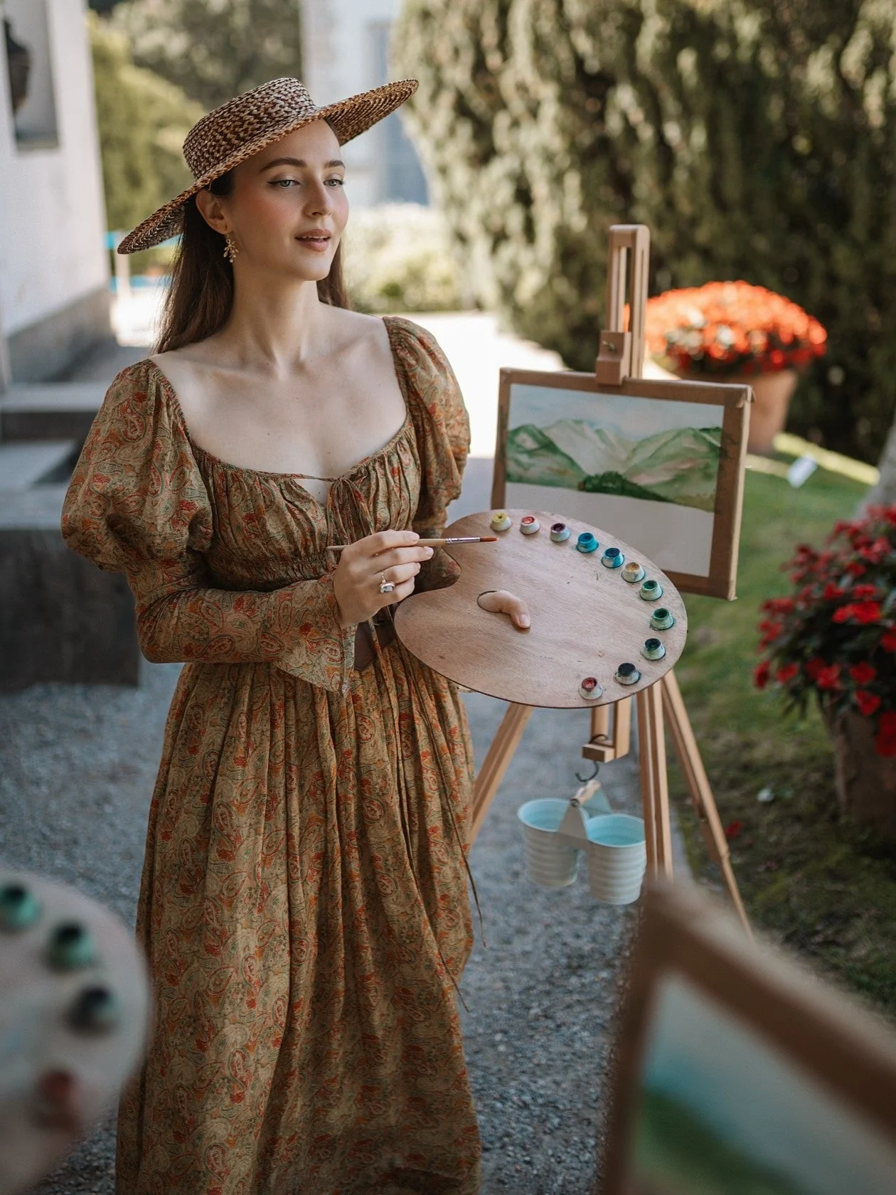 Paisley 11 | Elegant Floral Linen Dress - Image 13