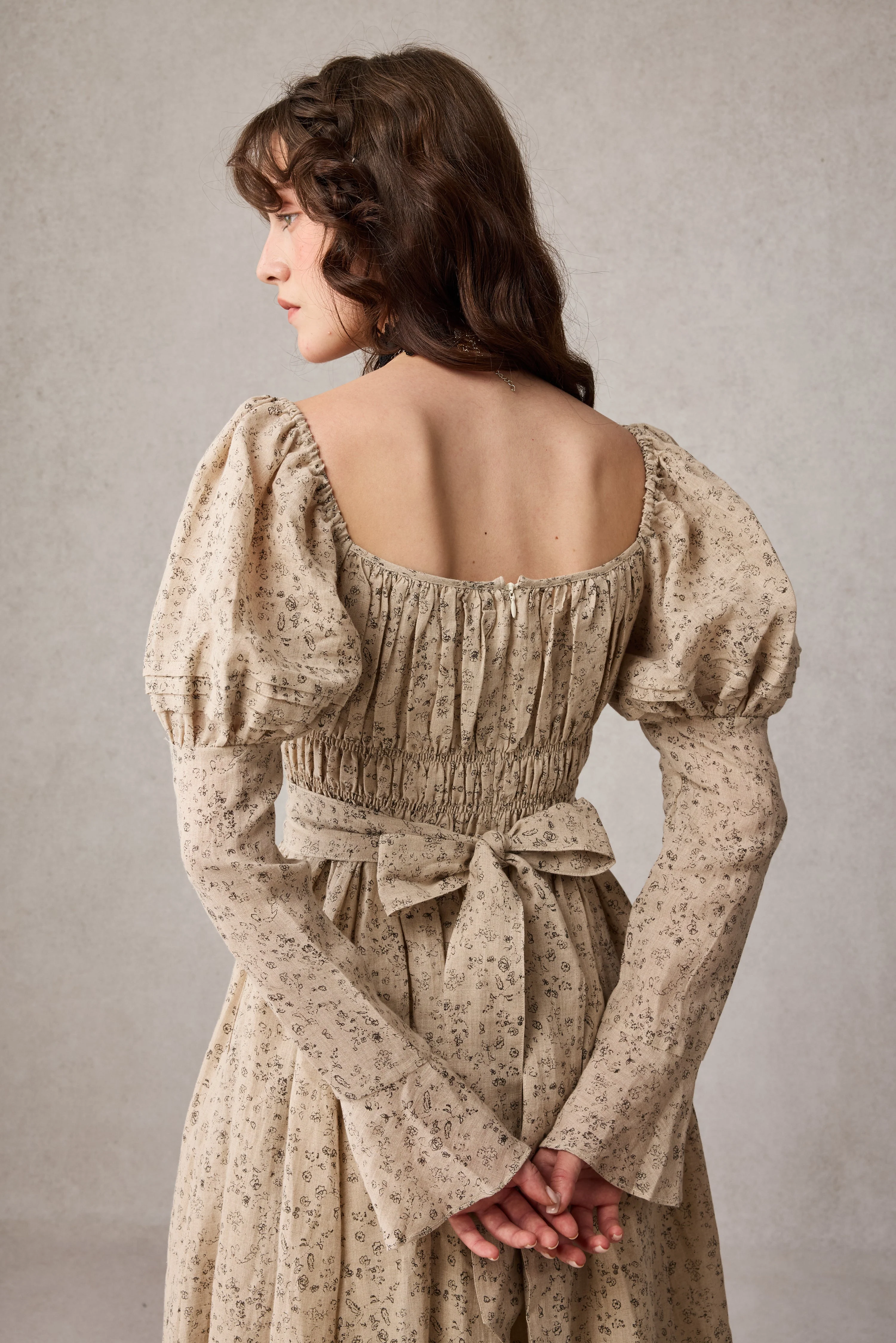 Paisley 11 | Elegant Floral Linen Dress - Image 26