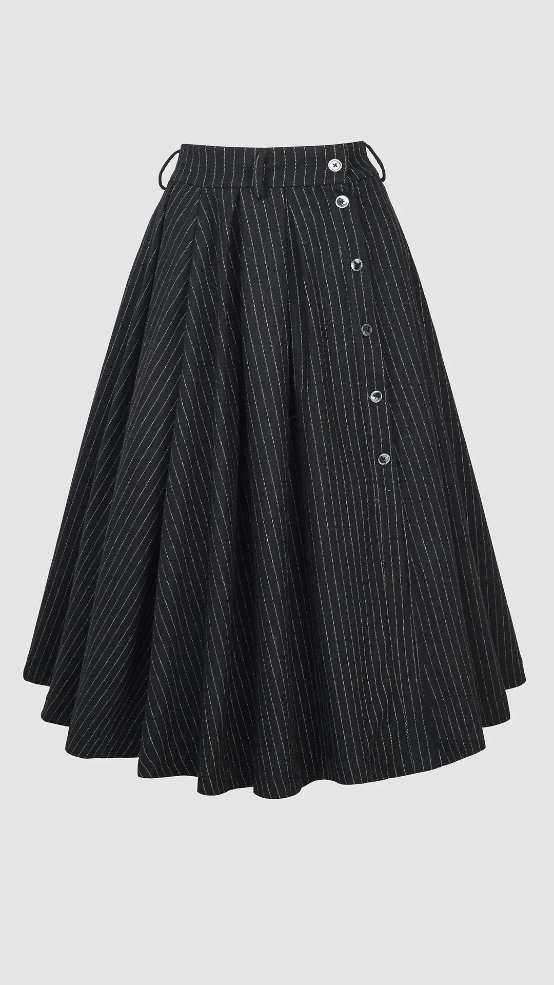 Santal 3 | Striped Wool Skirt in black - Image 15