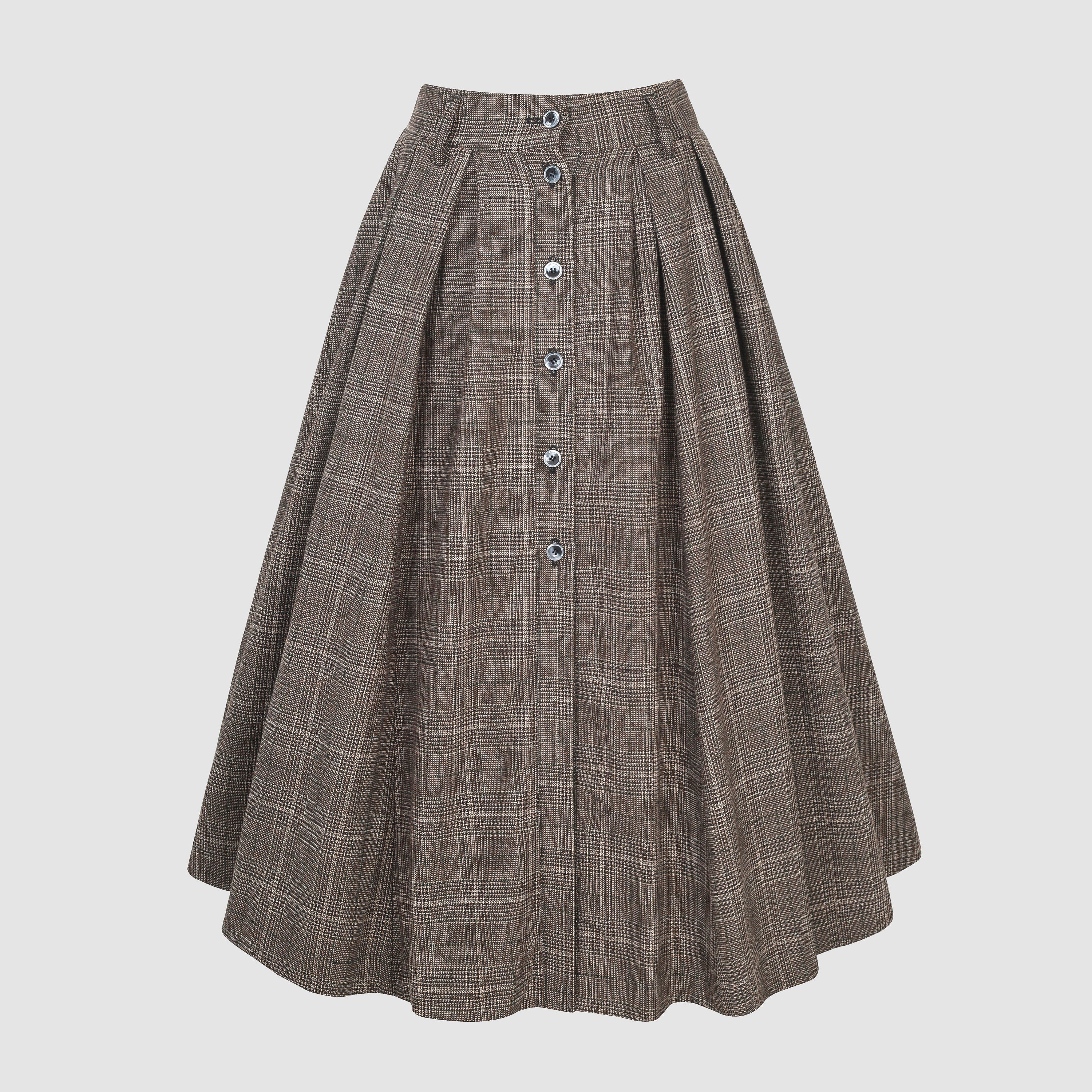 Santal 3 | Striped Wool Skirt in black - Image 18