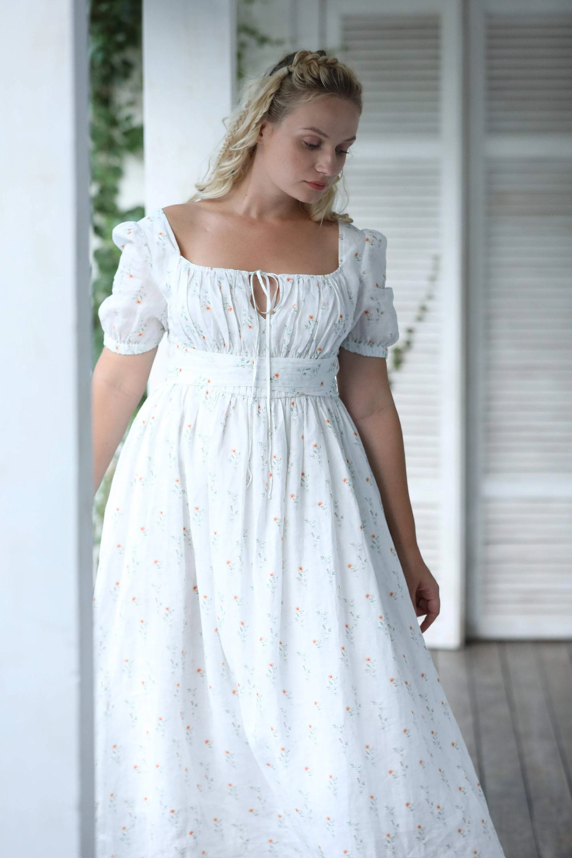 BERGAMOTE 20 |Floral Linen Dress - Image 15