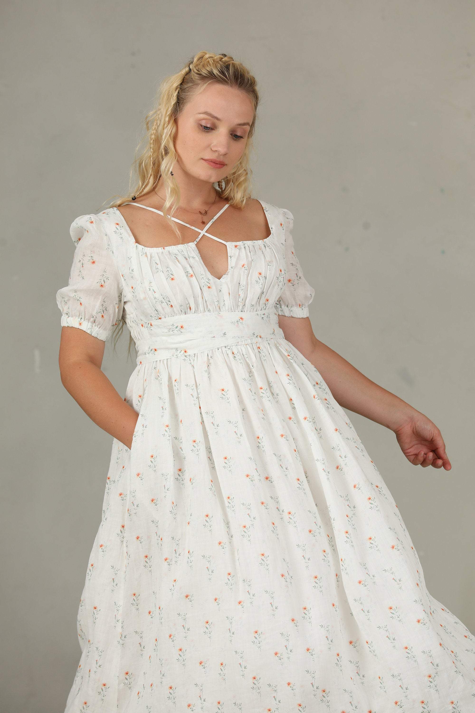 BERGAMOTE 20 |Floral Linen Dress - Image 19