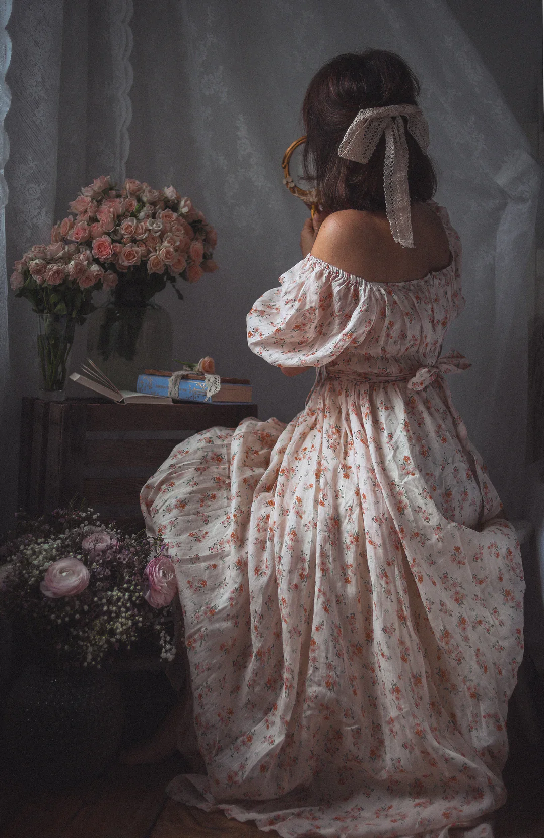 BERGAMOTE 20 |Floral Linen Dress - Image 28