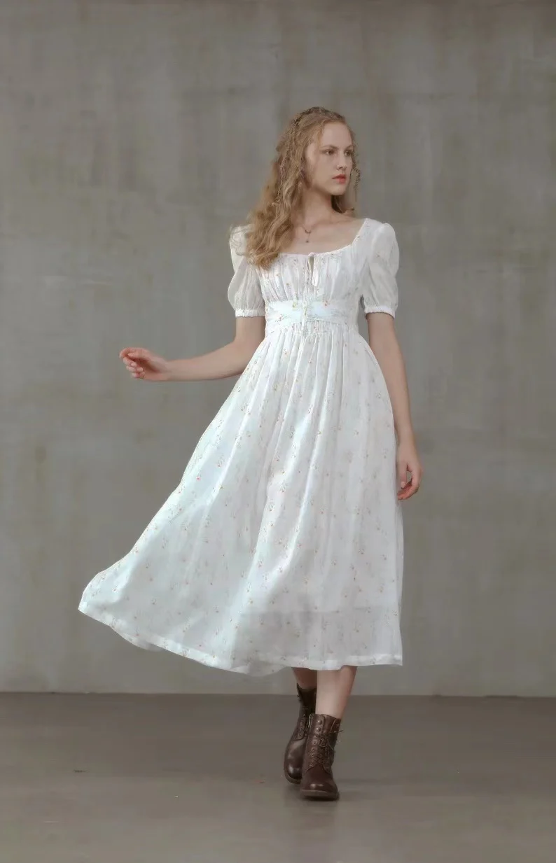 BERGAMOTE 20 |Floral Linen Dress - Image 4