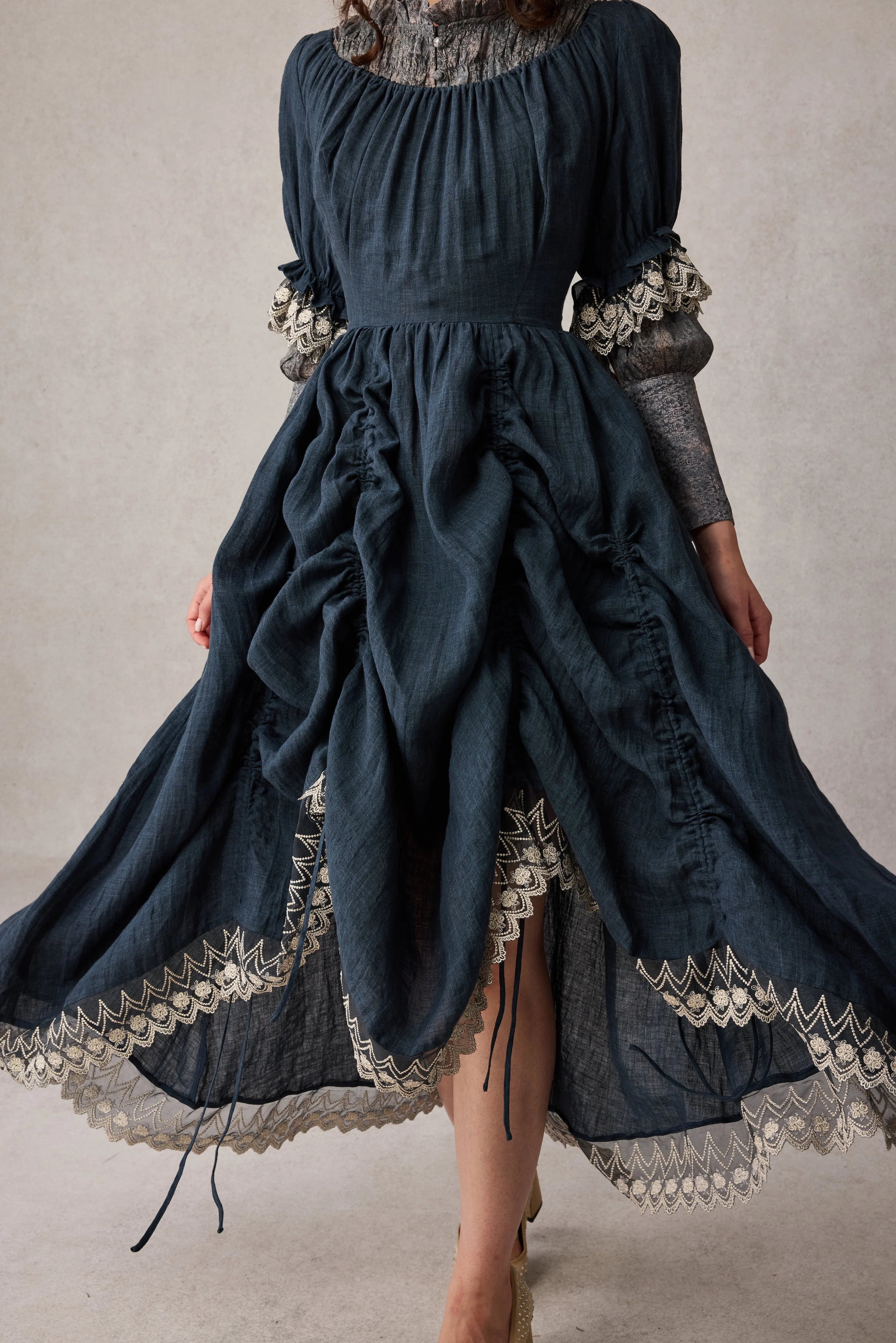 Elowen 27 | Lace Linen dress gown ( 2 way to wear ) - Image 38