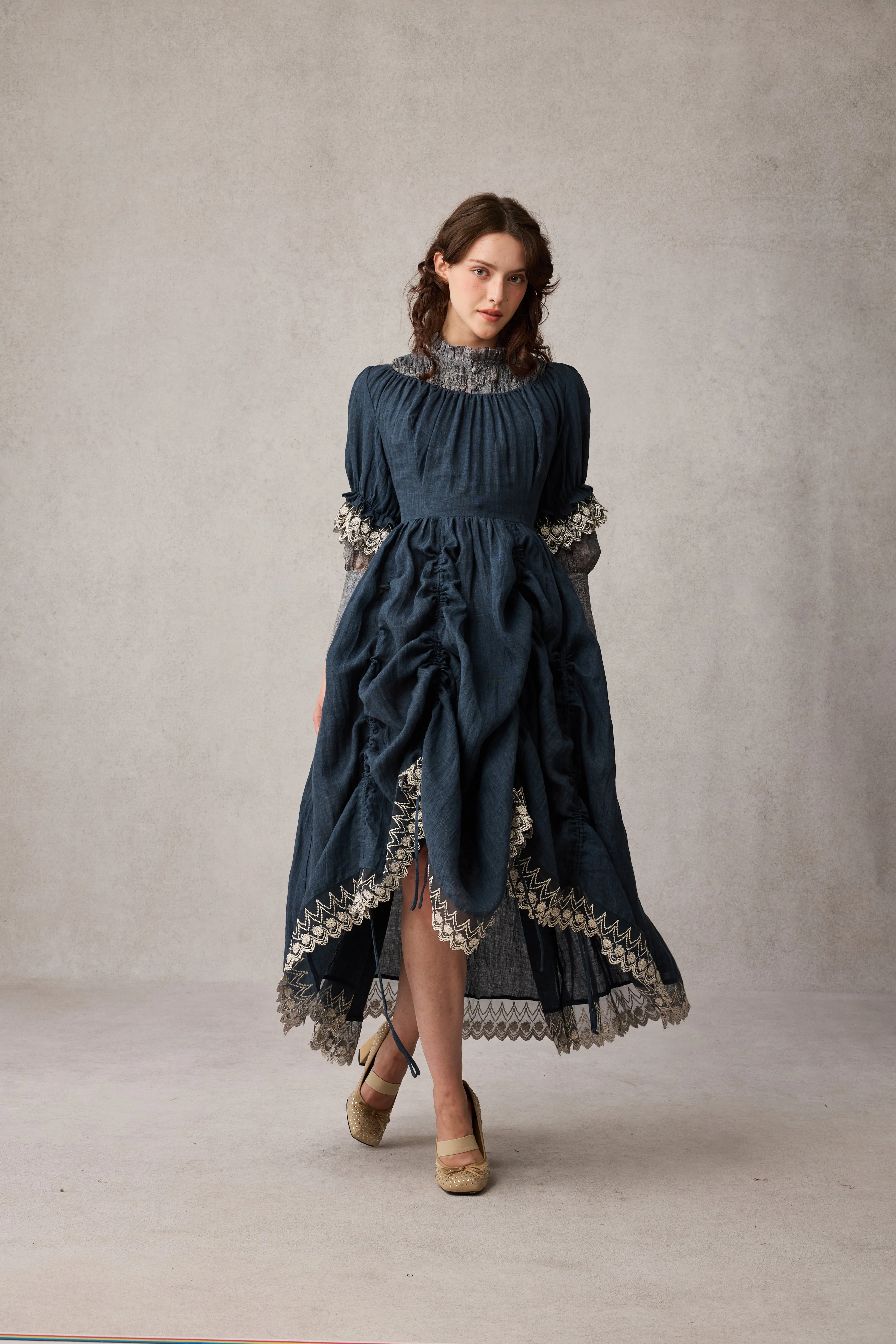 Elowen 27 | Lace Linen dress gown ( 2 way to wear ) - Image 39