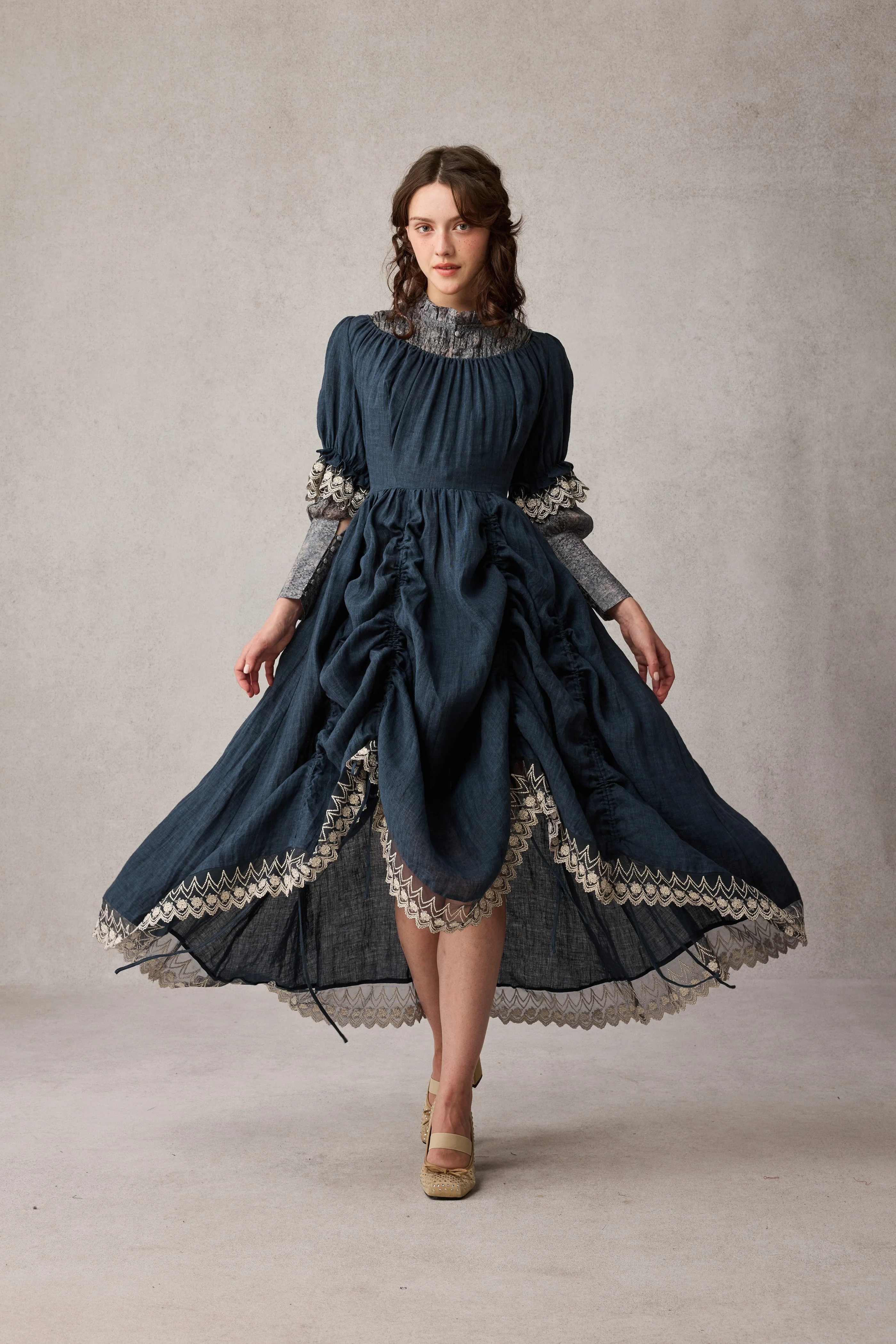 Elowen 27 | Lace Linen dress gown ( 2 way to wear ) - Image 40