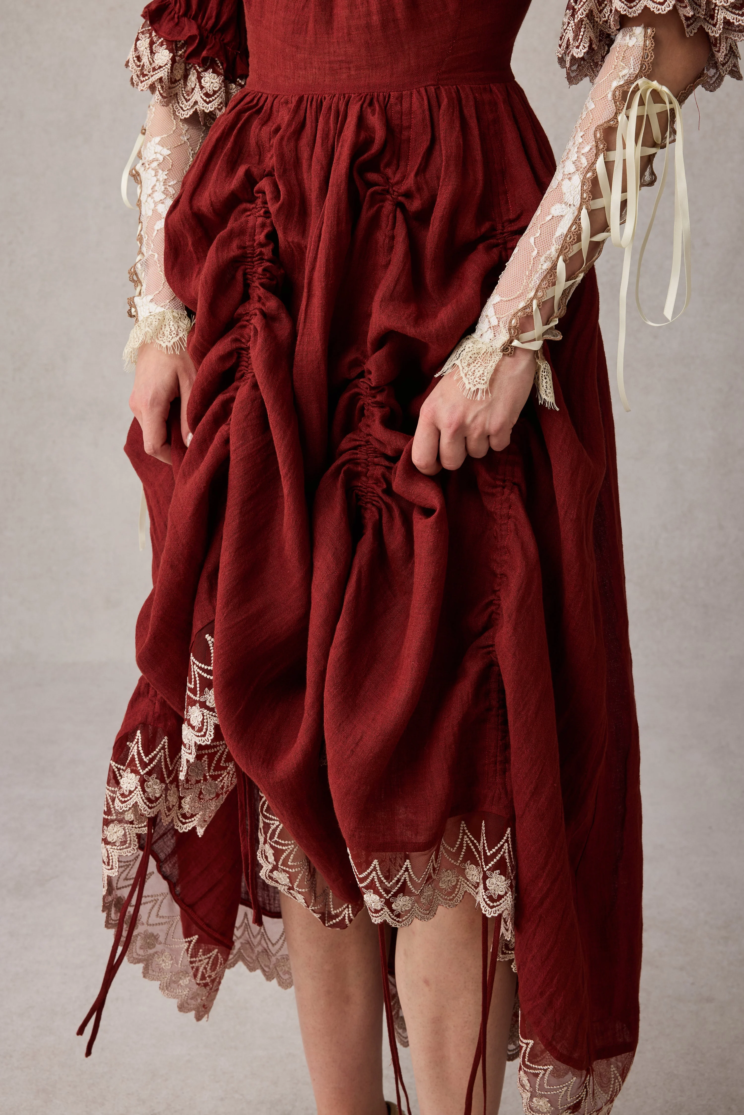 Elowen 27 | Lace Linen dress gown ( 2 way to wear ) - Image 42