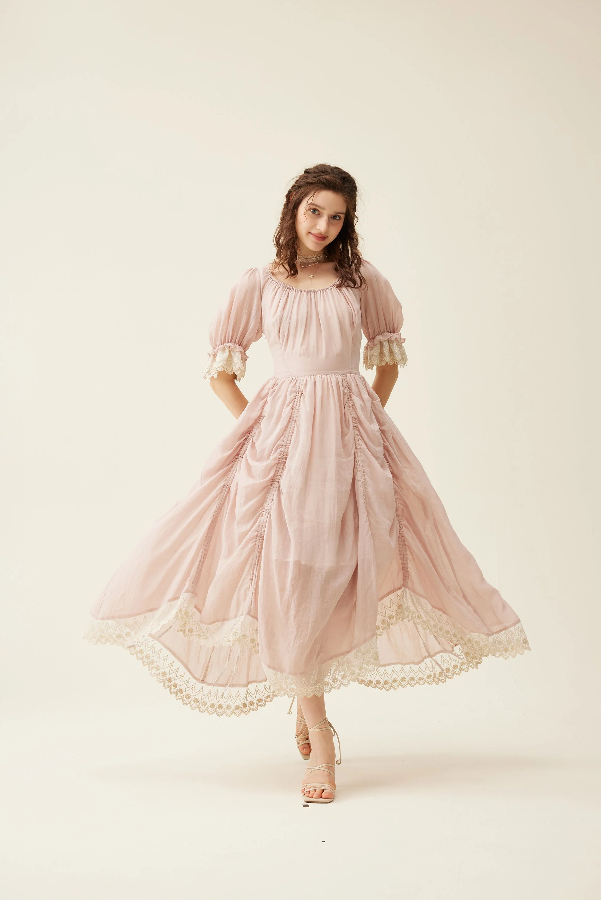 Elowen 27 | Lace Linen dress gown ( 2 way to wear ) - Image 36
