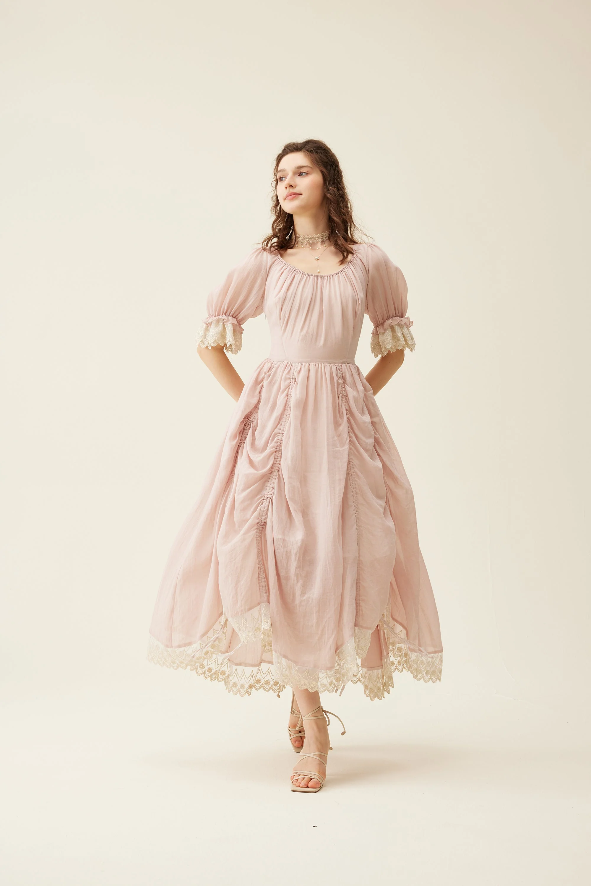 Elowen 27 | Lace Linen dress gown ( 2 way to wear ) - Image 37