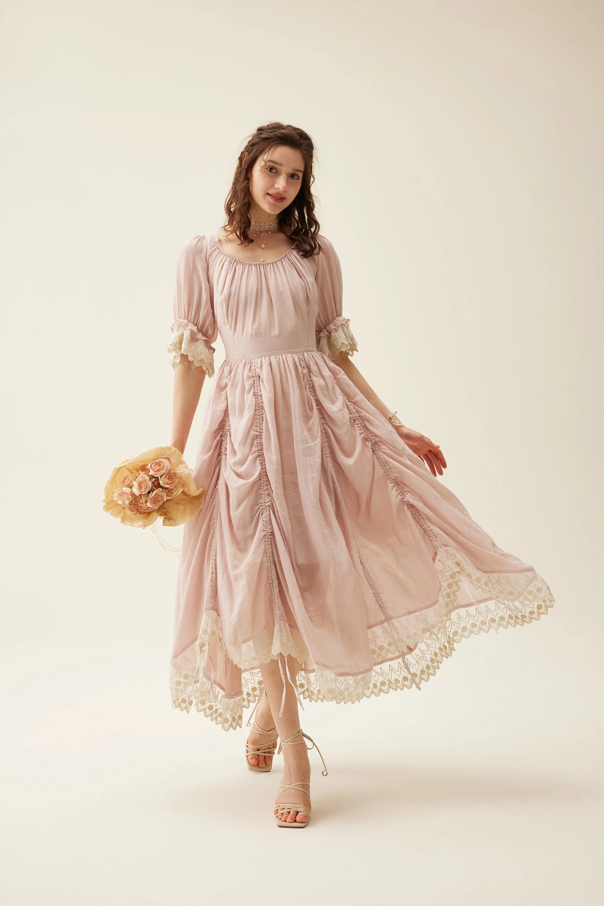 Elowen 27 | Lace Linen dress gown ( 2 way to wear ) - Image 35