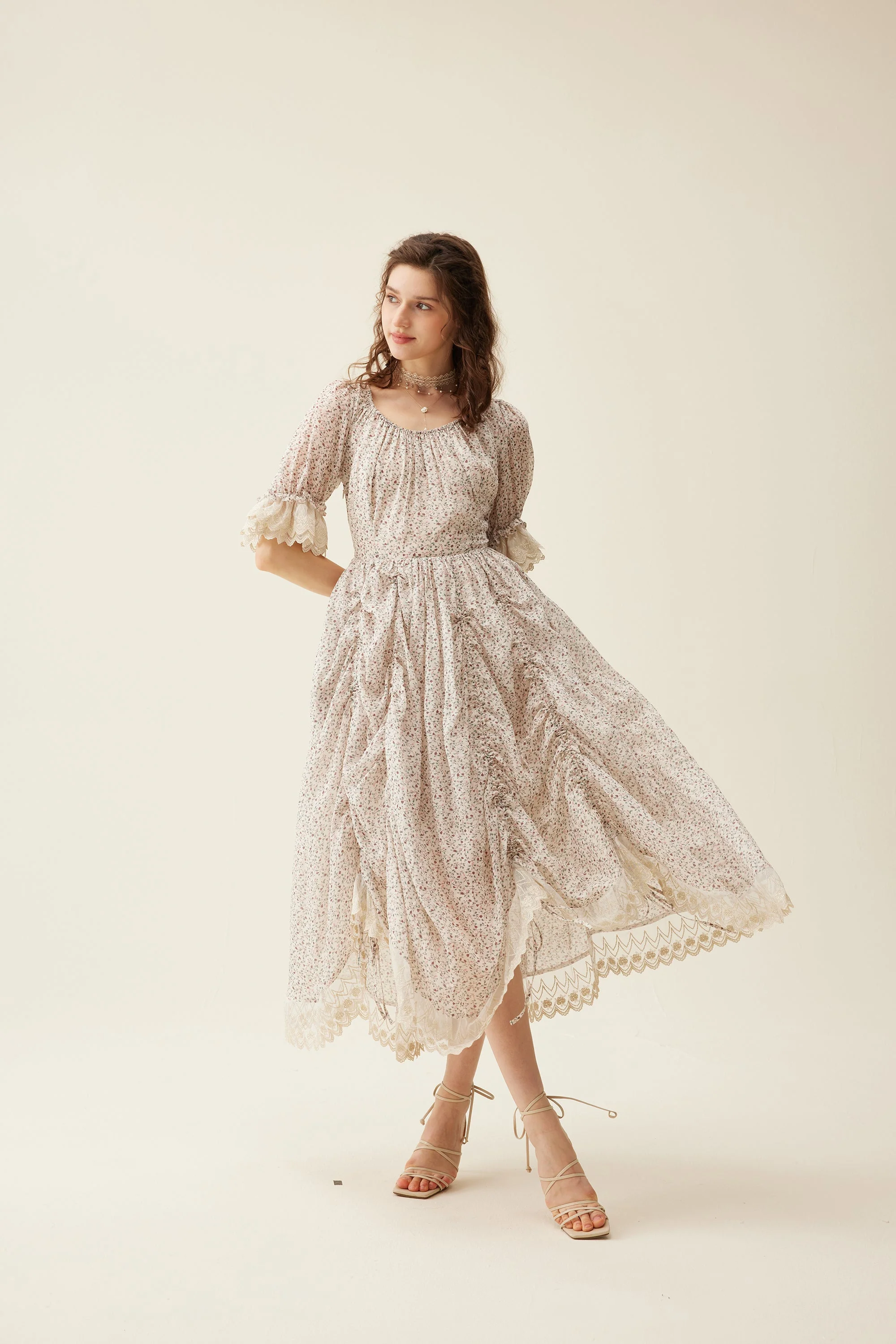 Elowen 27 | Lace Linen dress gown ( 2 way to wear ) - Image 34