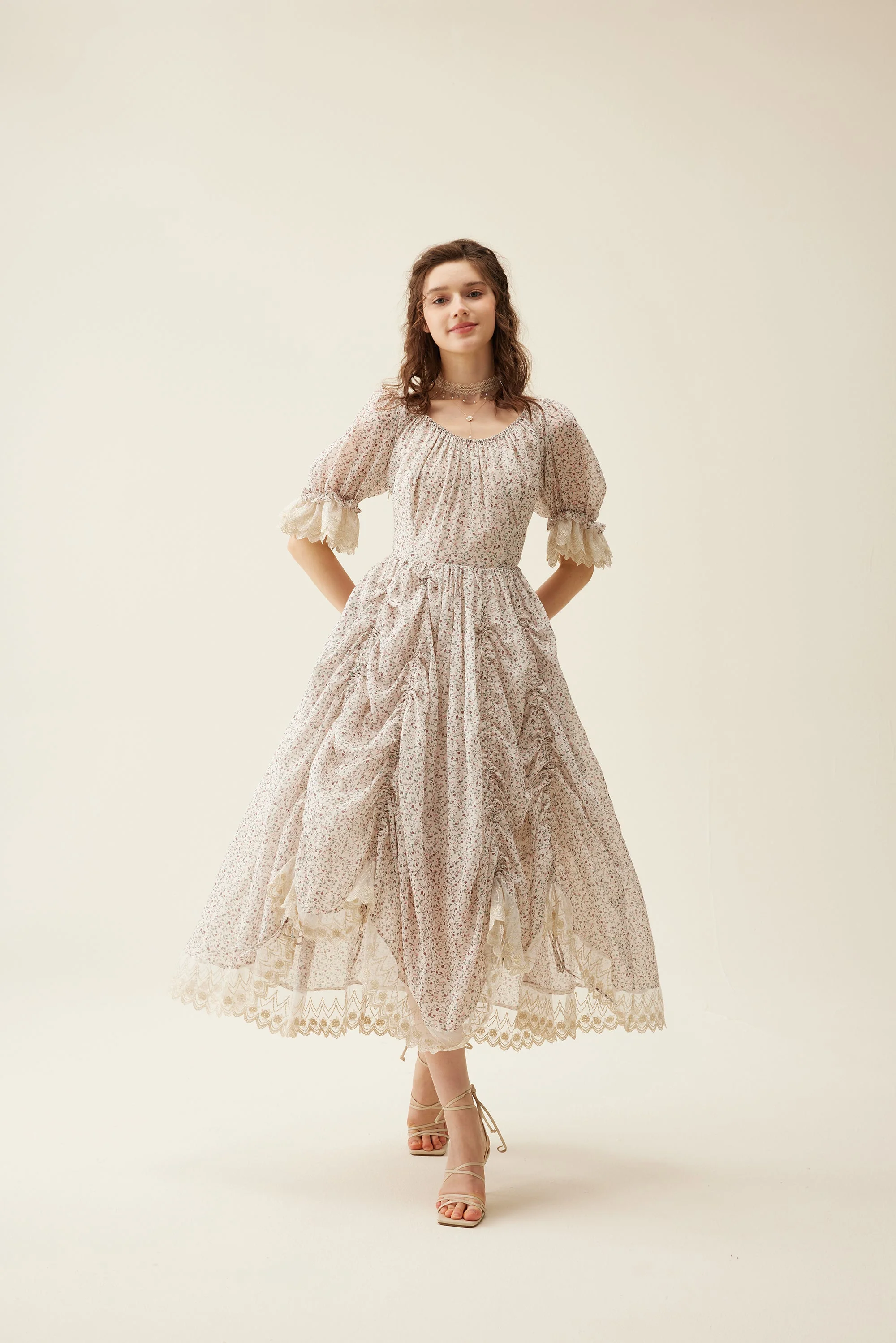 Elowen 27 | Lace Linen dress gown ( 2 way to wear ) - Image 33