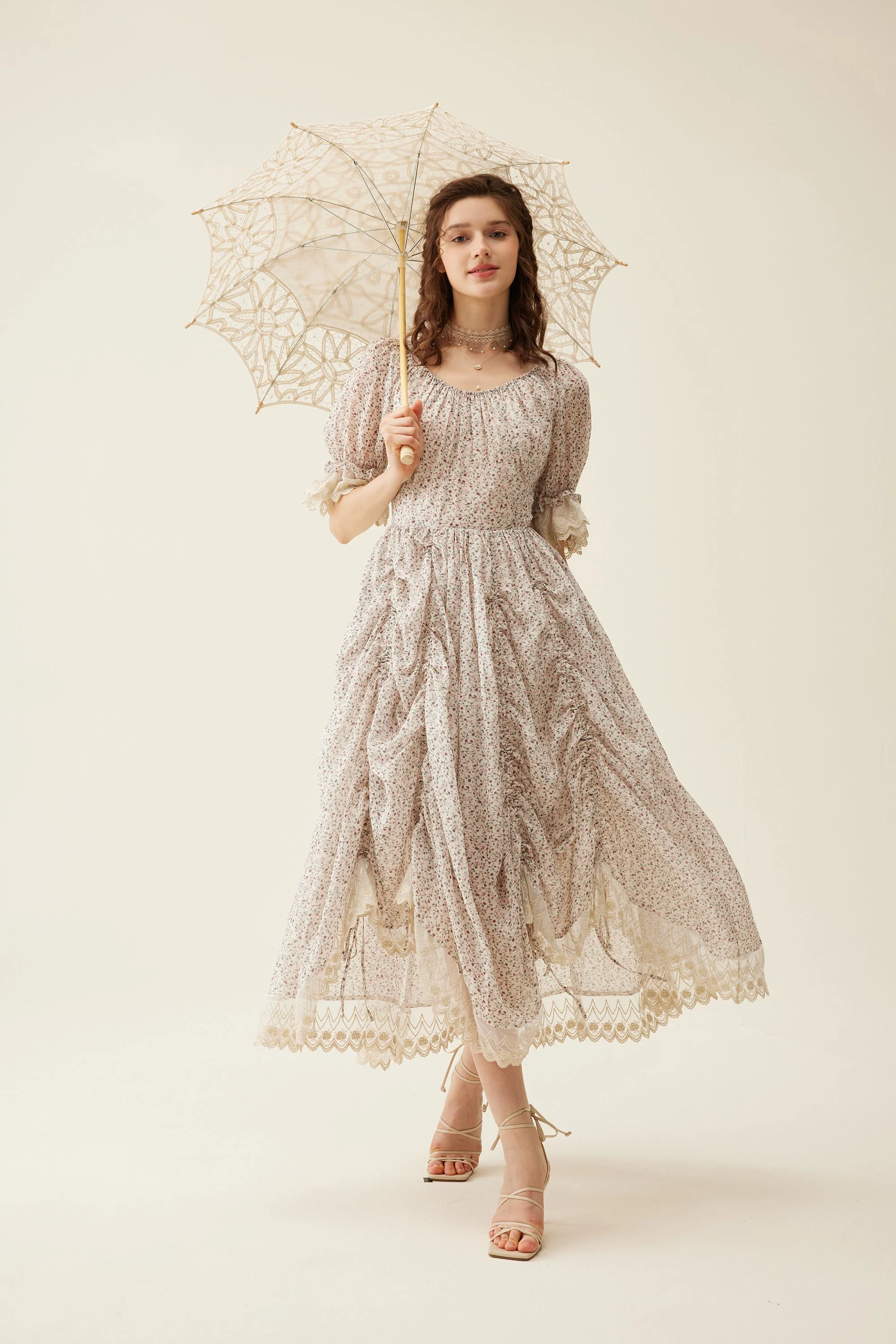 Elowen 27 | Lace Linen dress gown ( 2 way to wear ) - Image 32