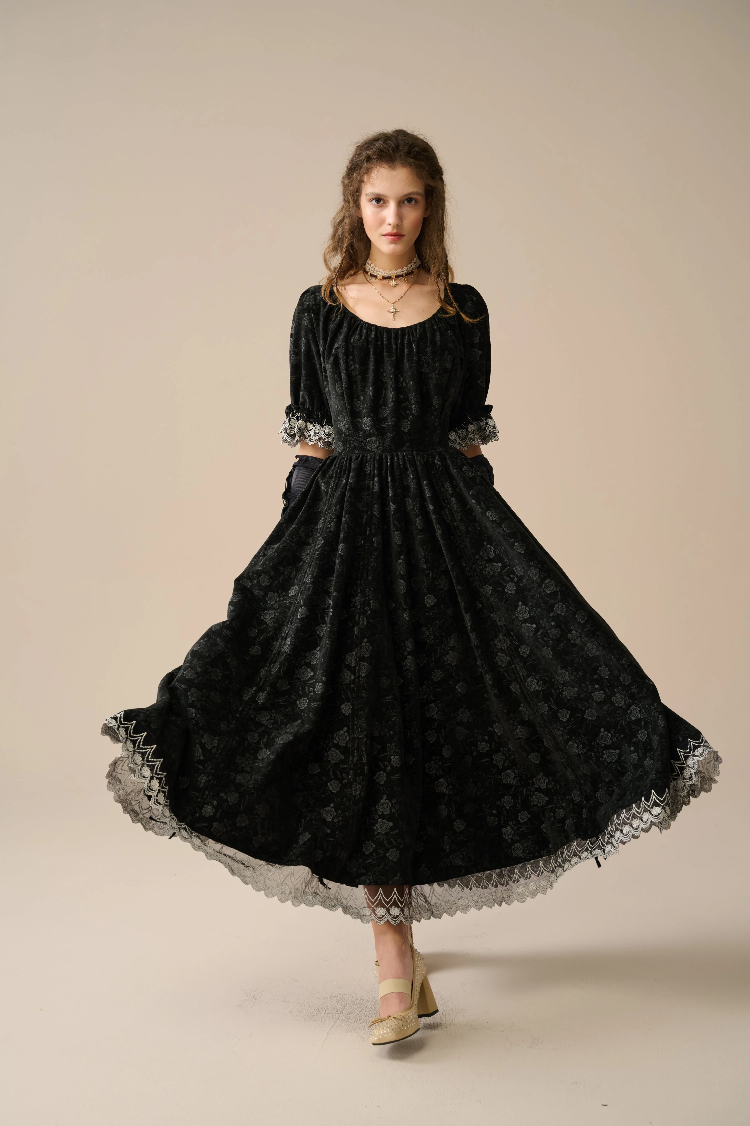Elowen 27 | Lace Linen dress gown ( 2 way to wear ) - Image 27
