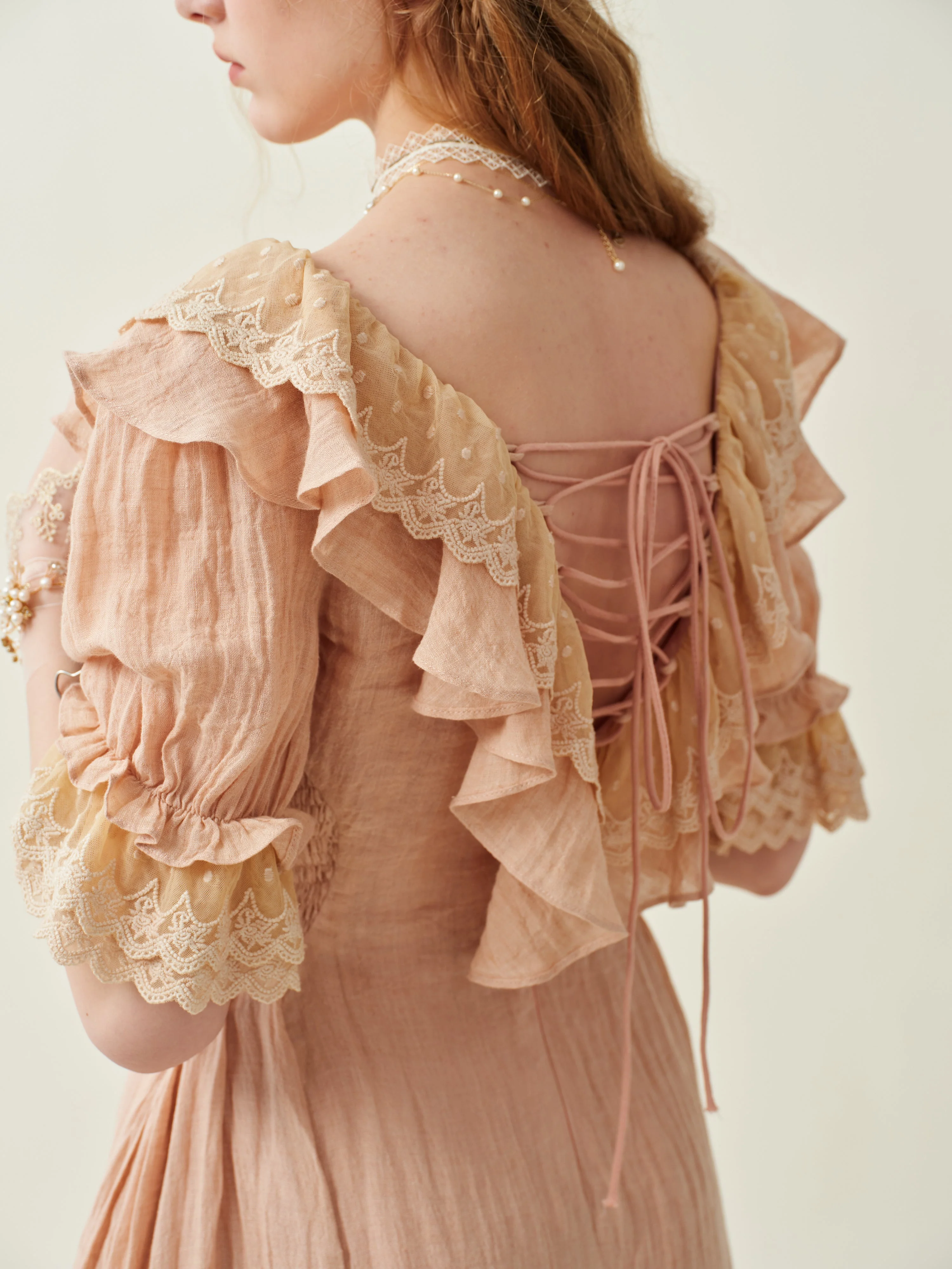 Elysia 15 | Lace-up linen flared dress - Image 19