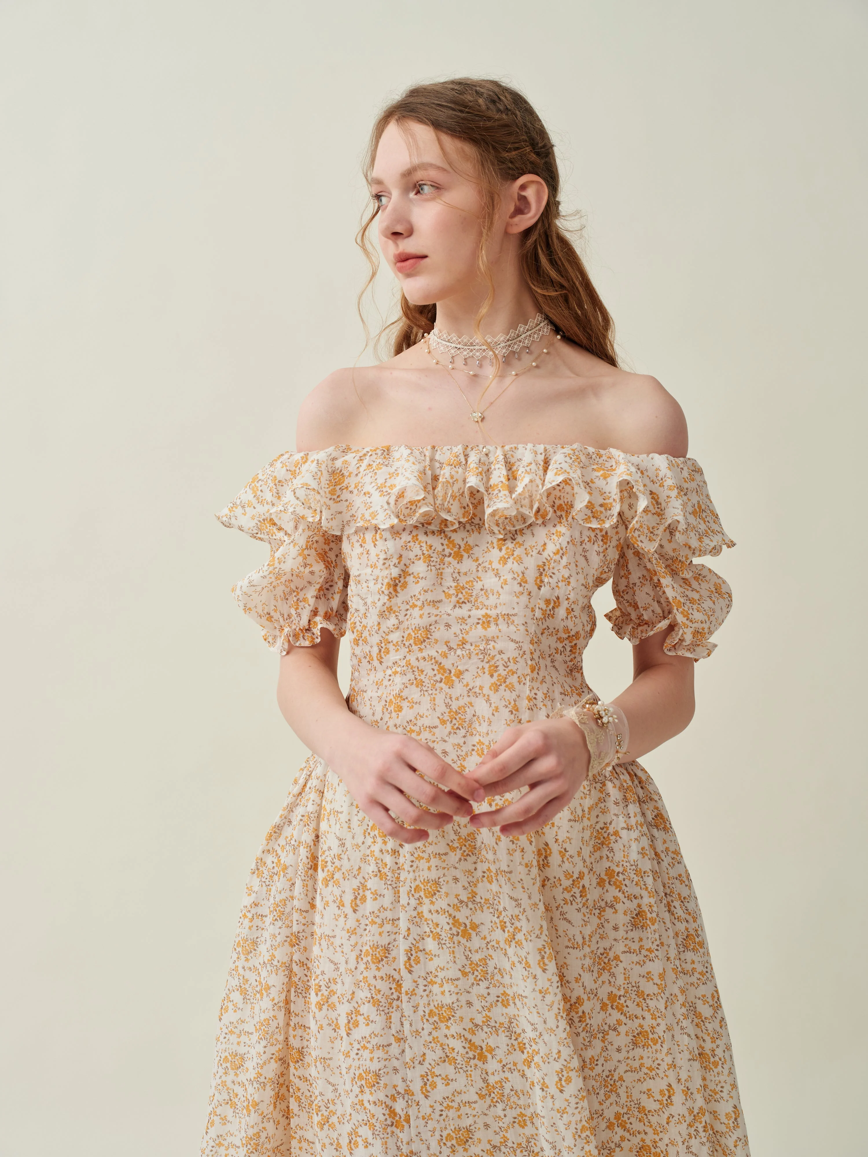 Elysia 15 | Lace-up linen flared dress - Image 20