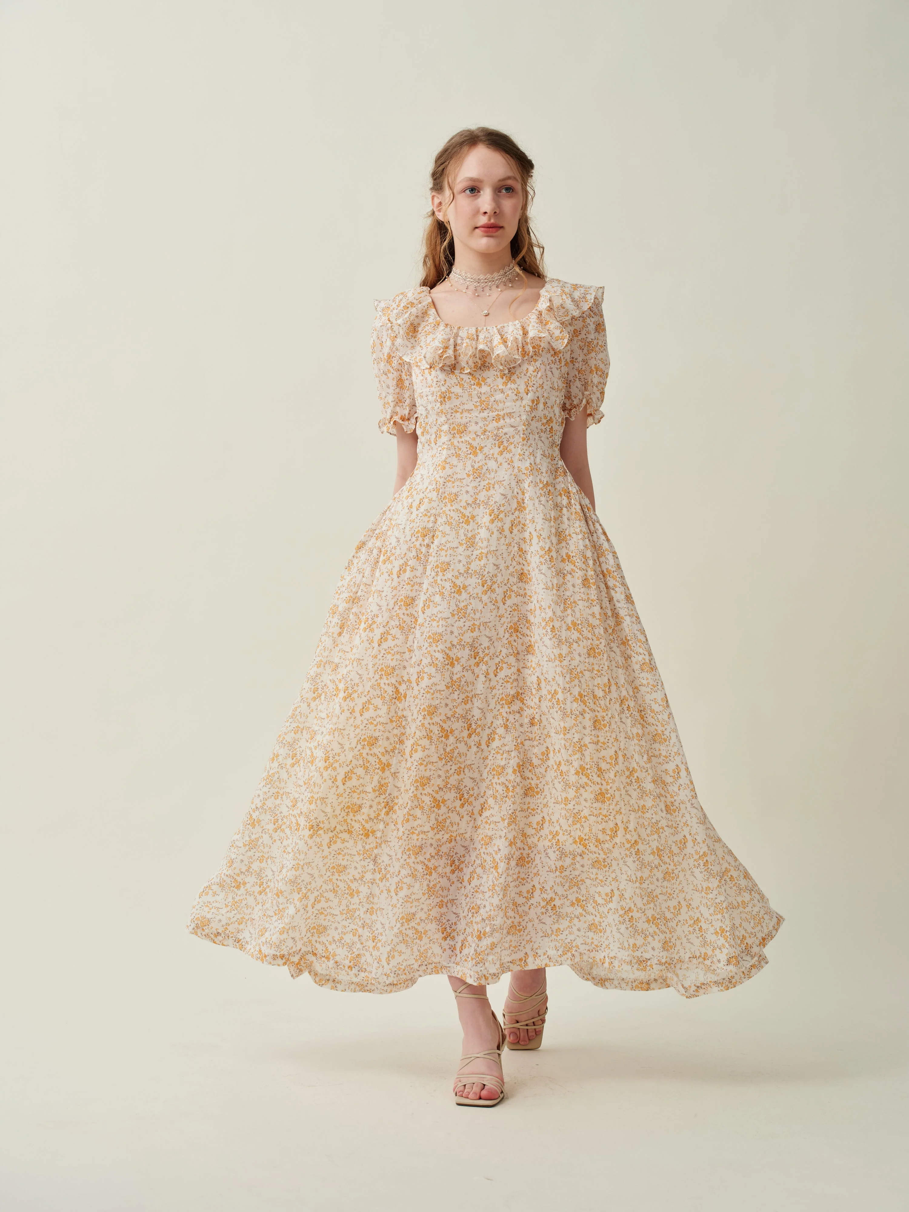 Elysia 15 | Lace-up linen flared dress - Image 21