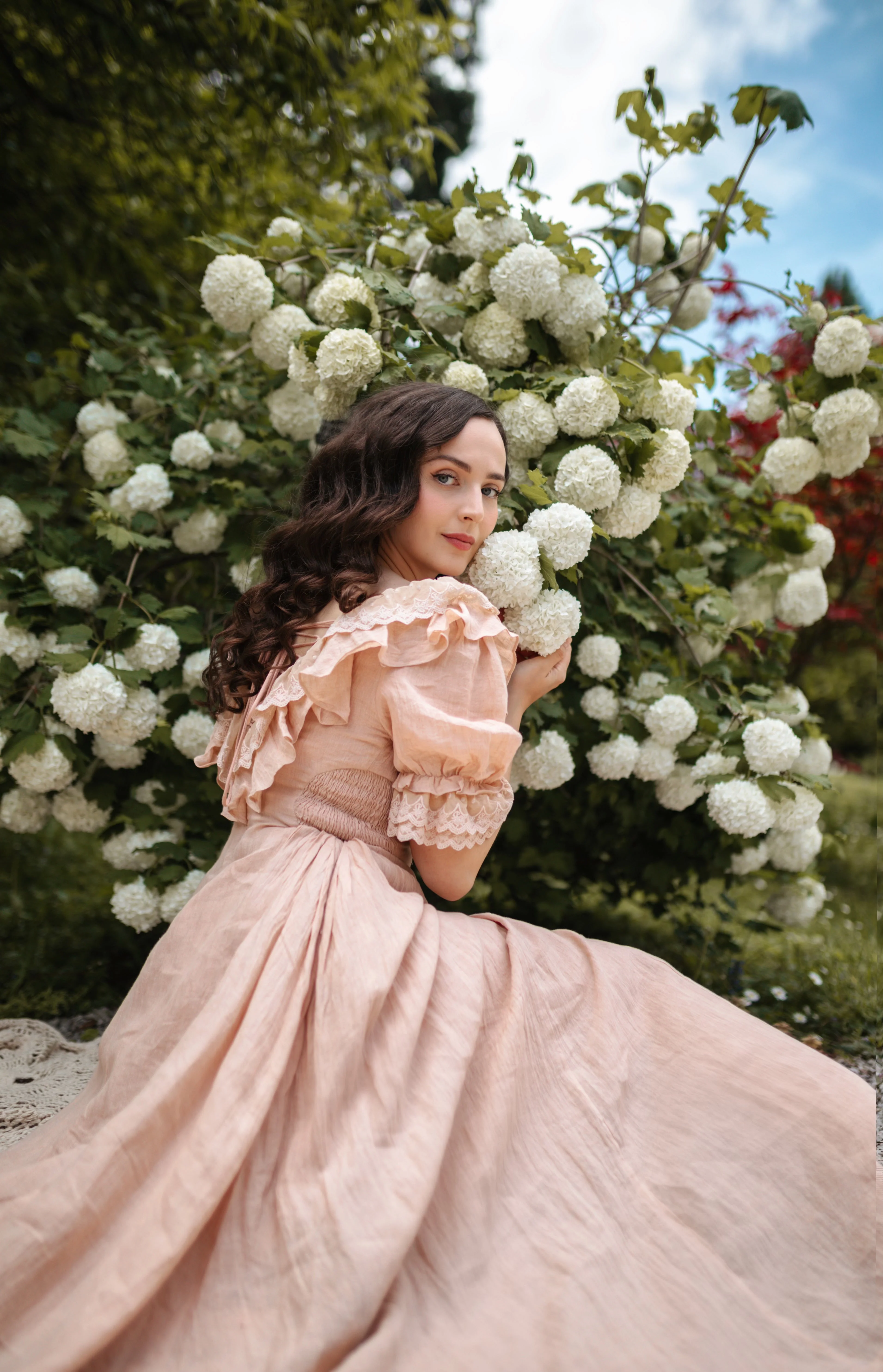 Elysia 15 | Lace-up linen flared dress - Image 7