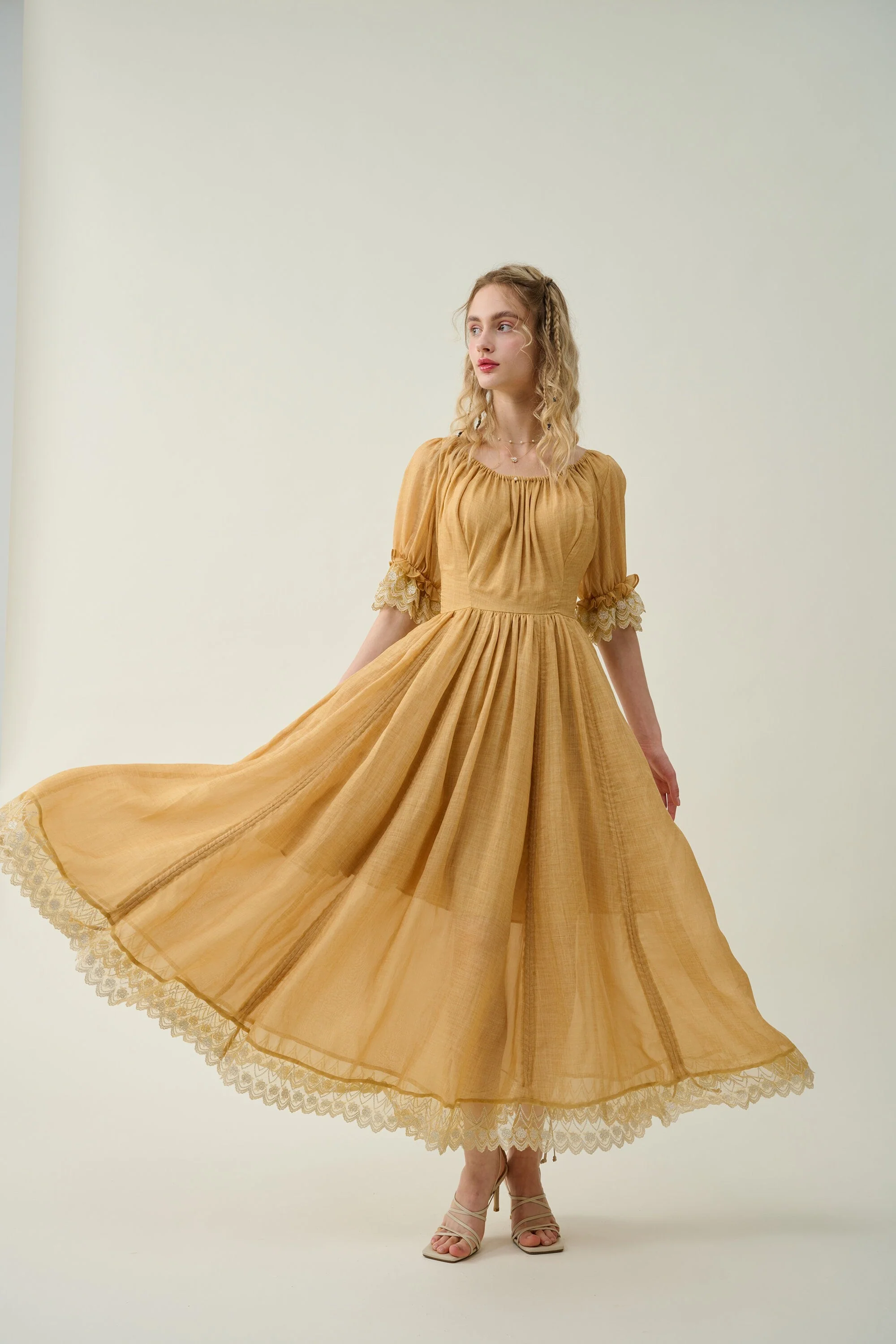 Elowen 27 | Lace Linen dress gown ( 2 way to wear ) - Image 10