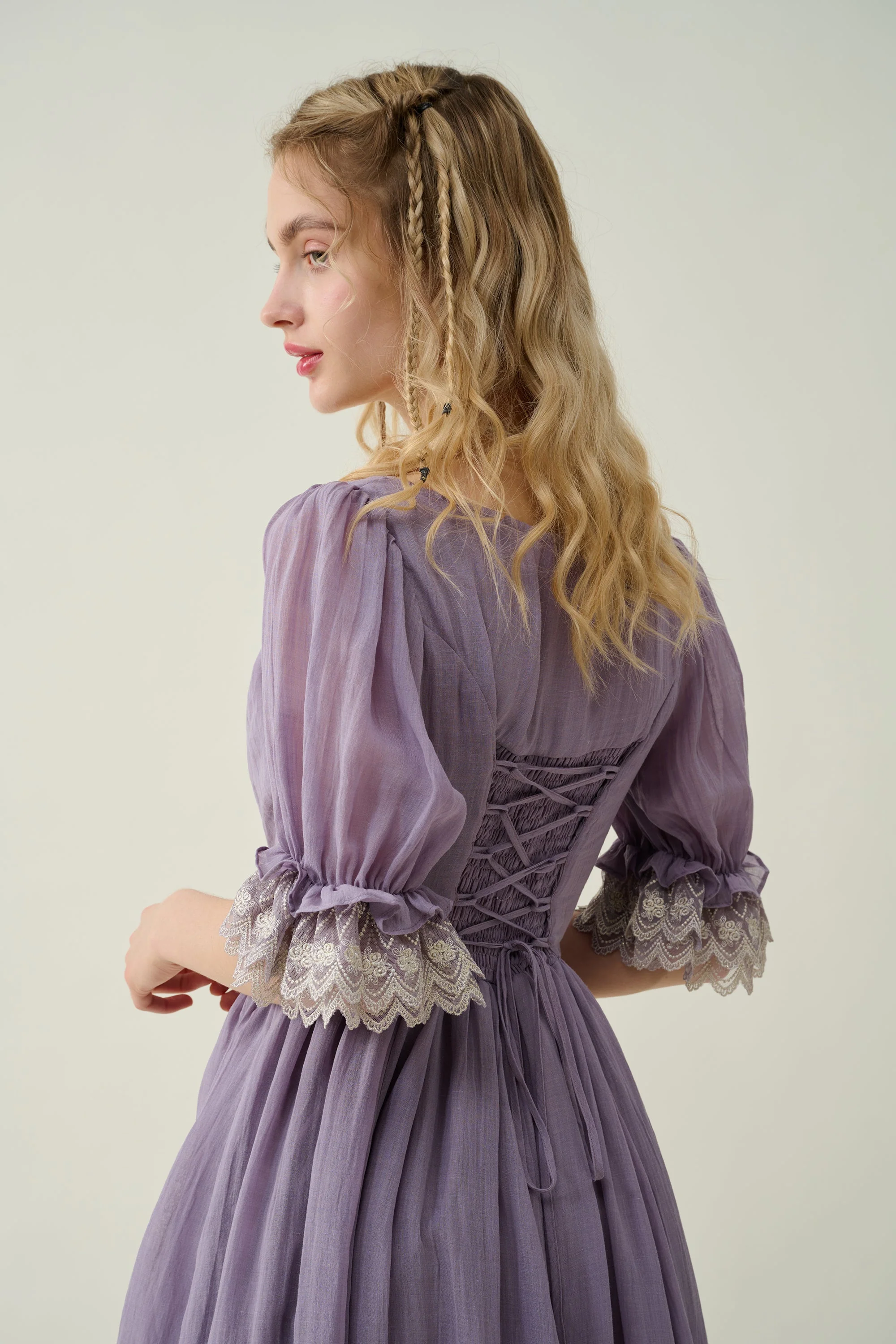 Elowen 27 | Lace Linen dress gown ( 2 way to wear ) - Image 12