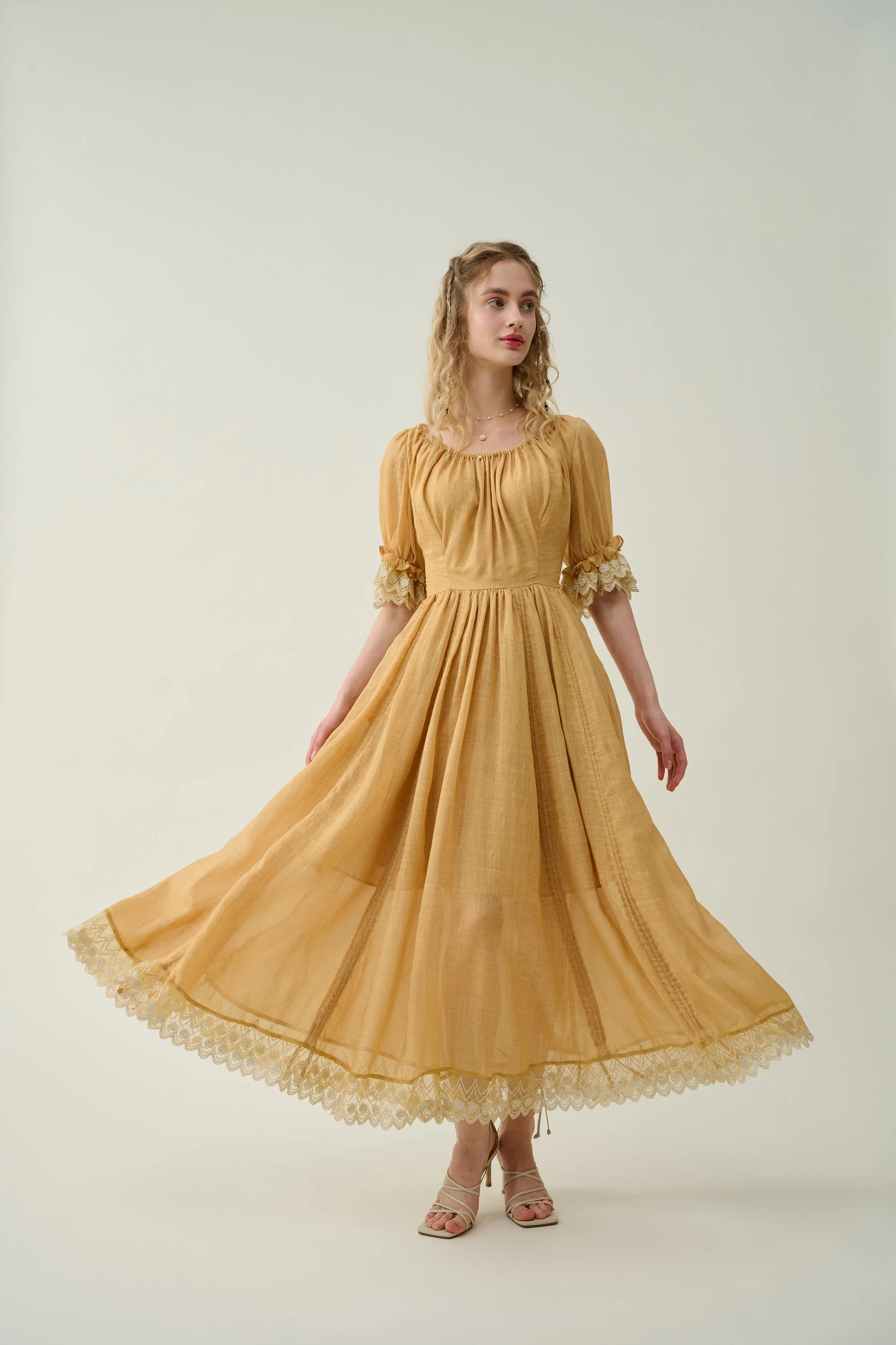Elowen 27 | Lace Linen dress gown ( 2 way to wear ) - Image 13