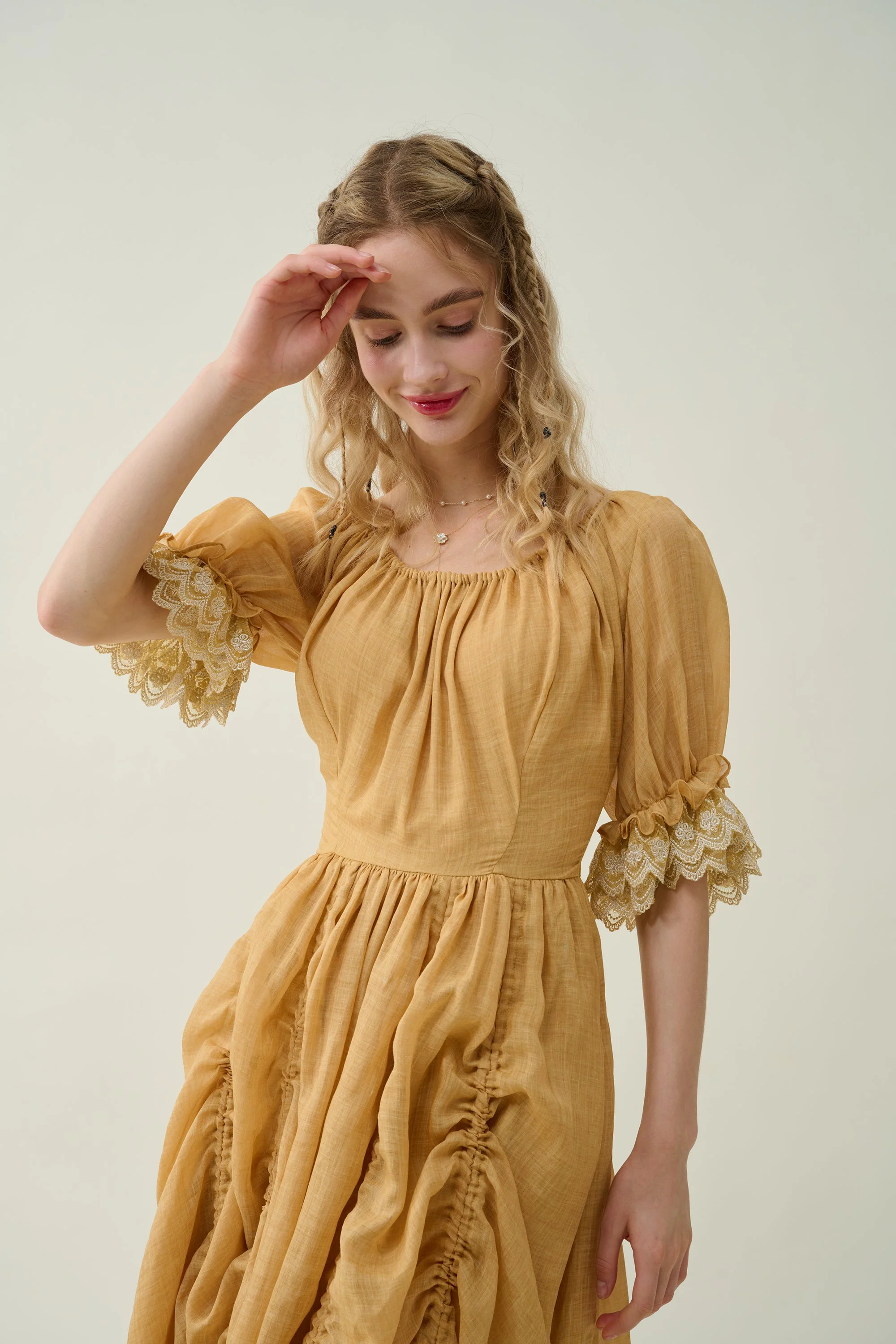 Elowen 27 | Lace Linen dress gown ( 2 way to wear ) - Image 15